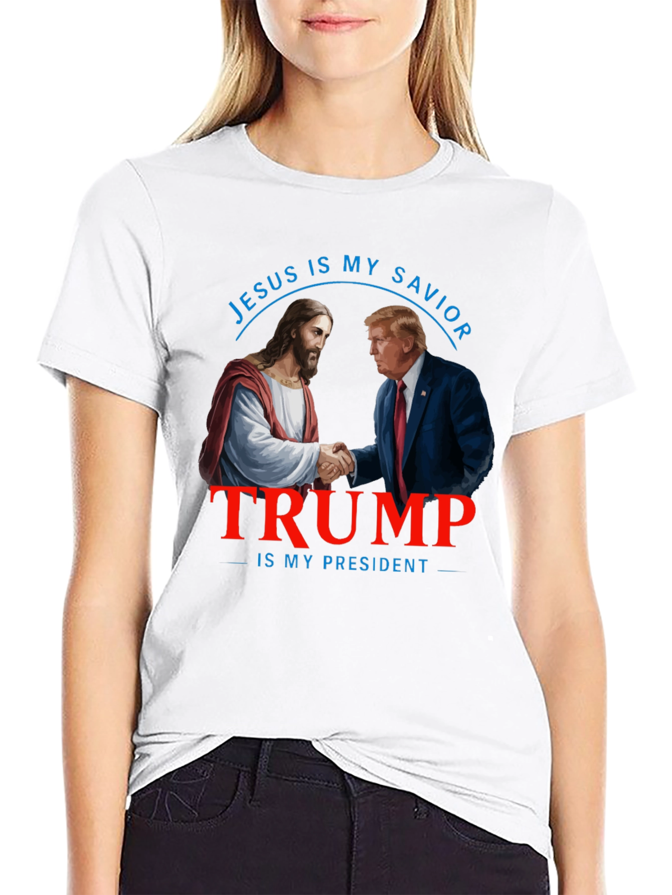 Black Jesus & Trump T-Shirt: Savior and President view 9