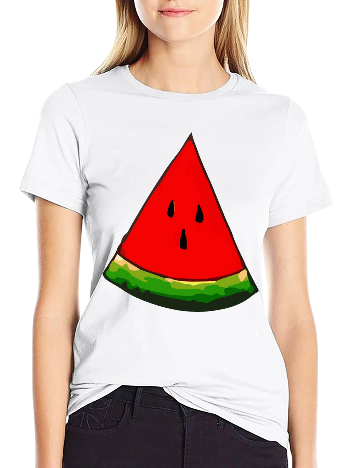 Black Watermelon Slice Graphic T-Shirt - Unisex Summer Style view 9