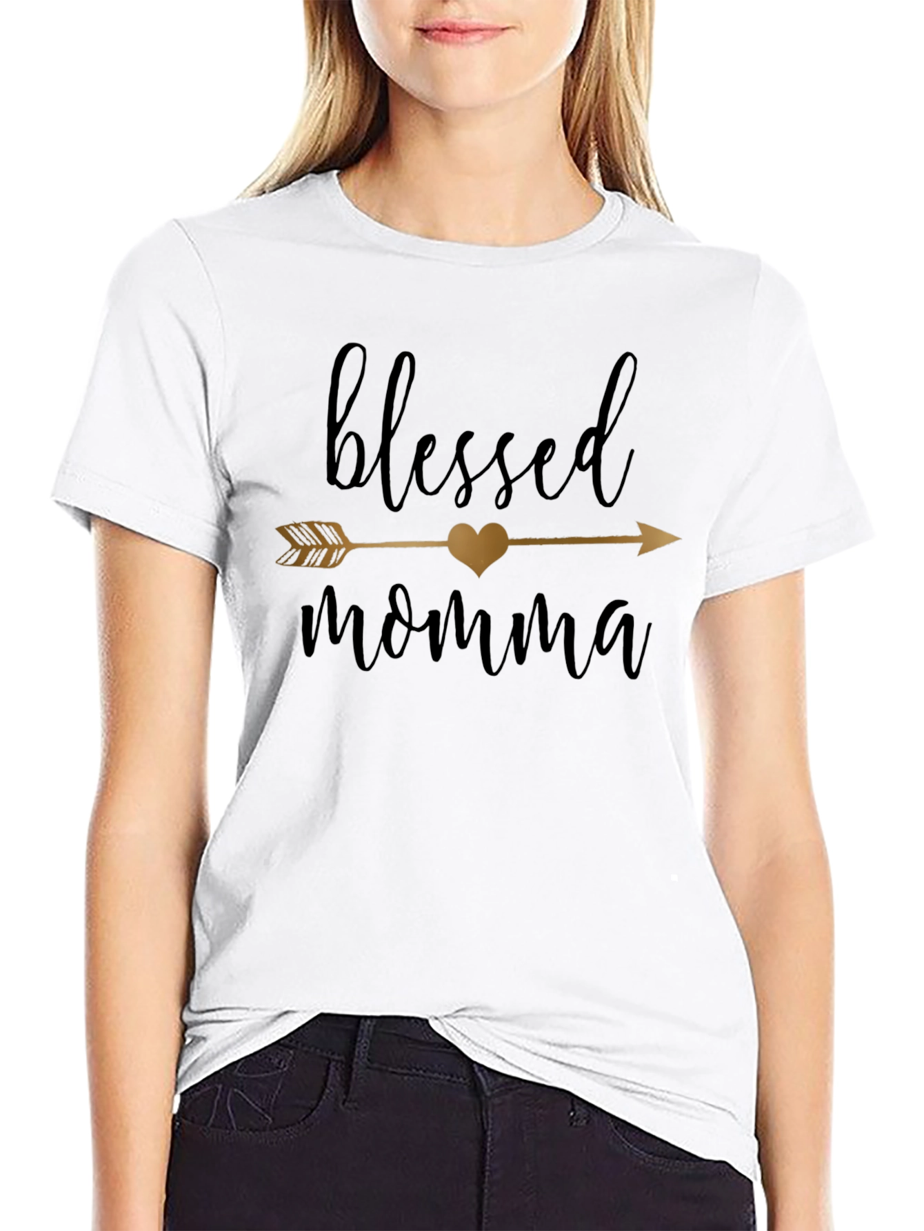 Blessed Momma Arrow Heart T-Shirt - 9