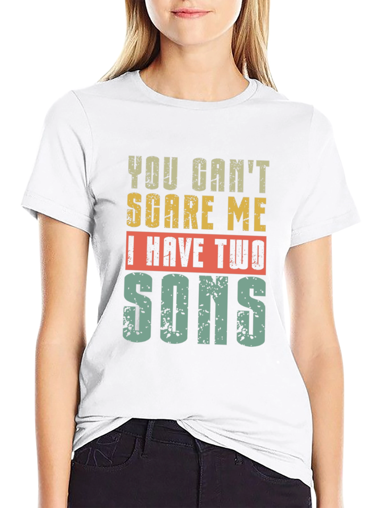 Black You Can't Scare Me I Have Two Sons T-Shirt view 9