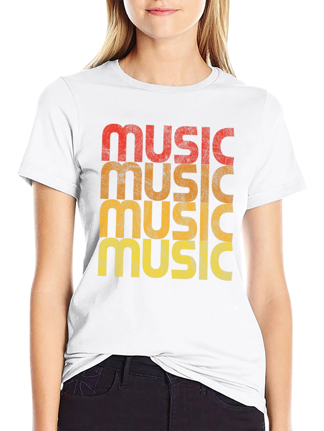 Black Retro Music Graphic T-Shirt view 9