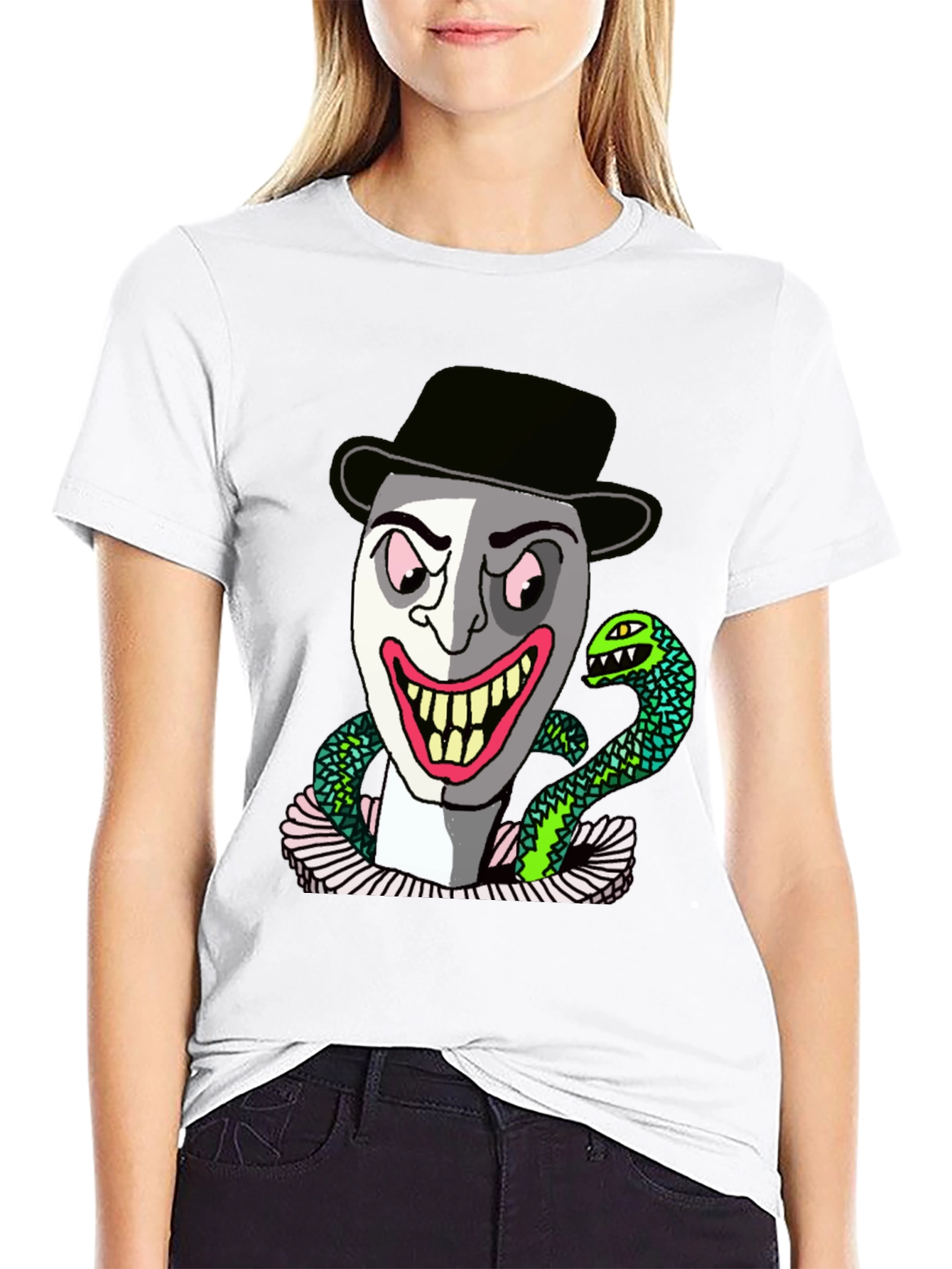 Creepy Clown & Snake Graphic Tee - 9