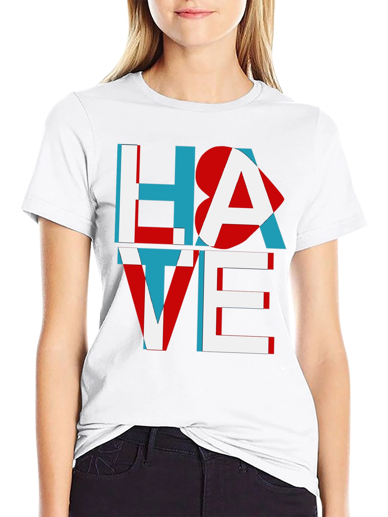 Black Hate Love Graphic Tee - Unisex Cotton T-Shirt view 9