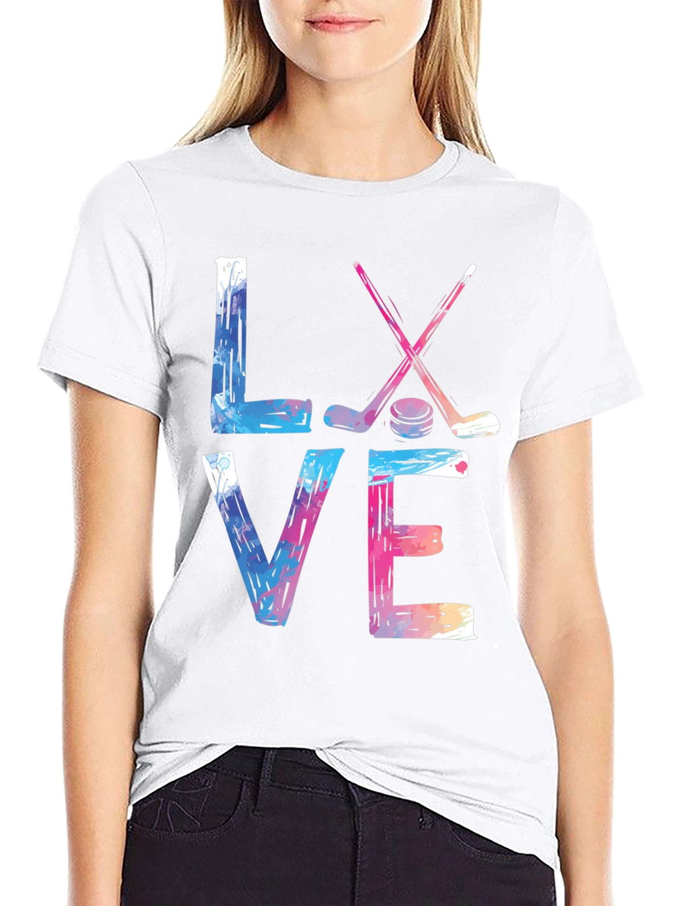 Black Love Hockey Graphic T-Shirt view 9