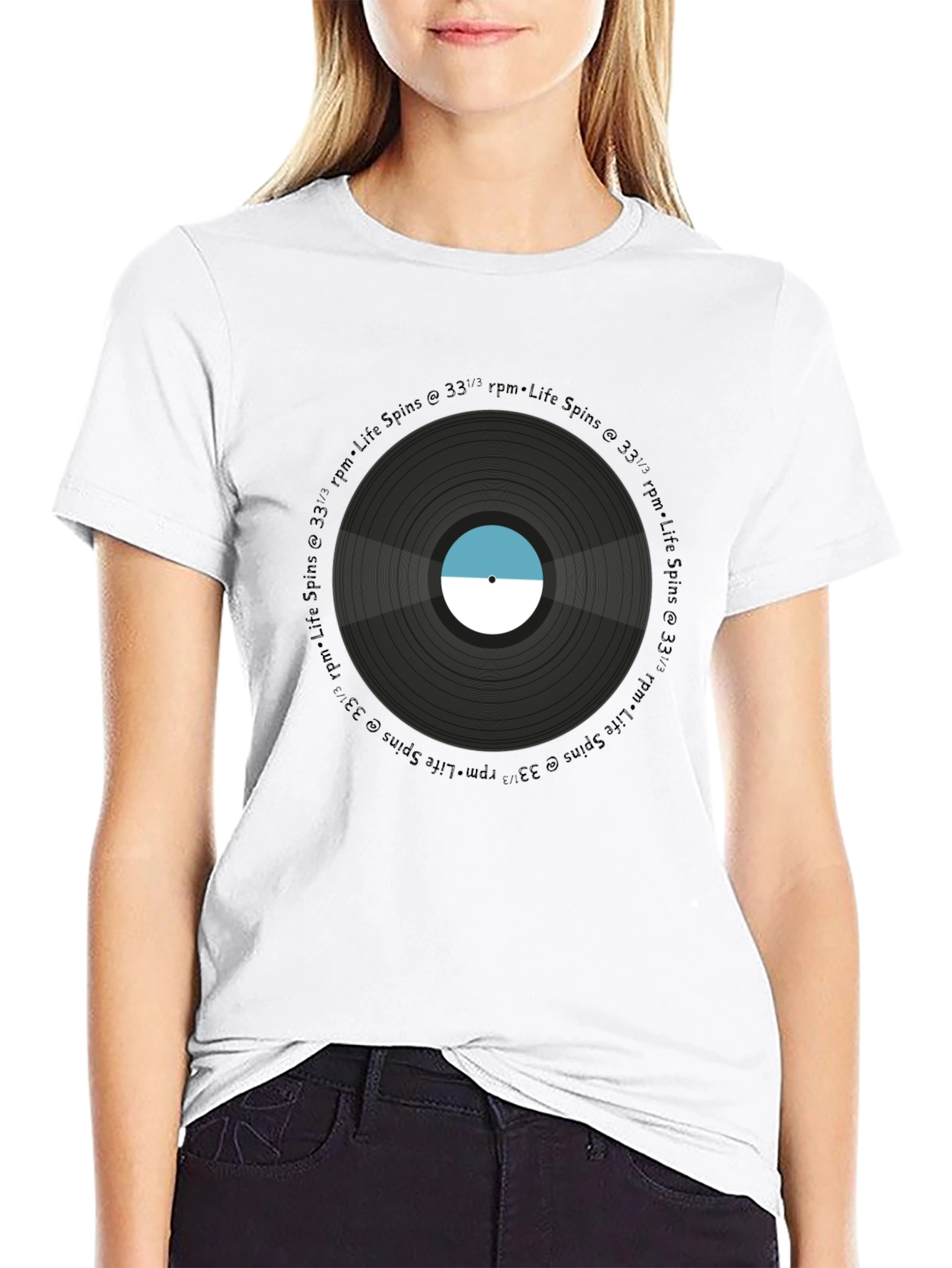 Black Life Spins Record T-Shirt view 9