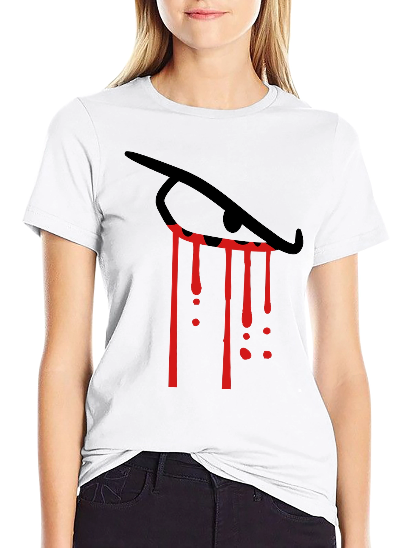 Black Eye Tears Blood Red Graphic Tee view 9
