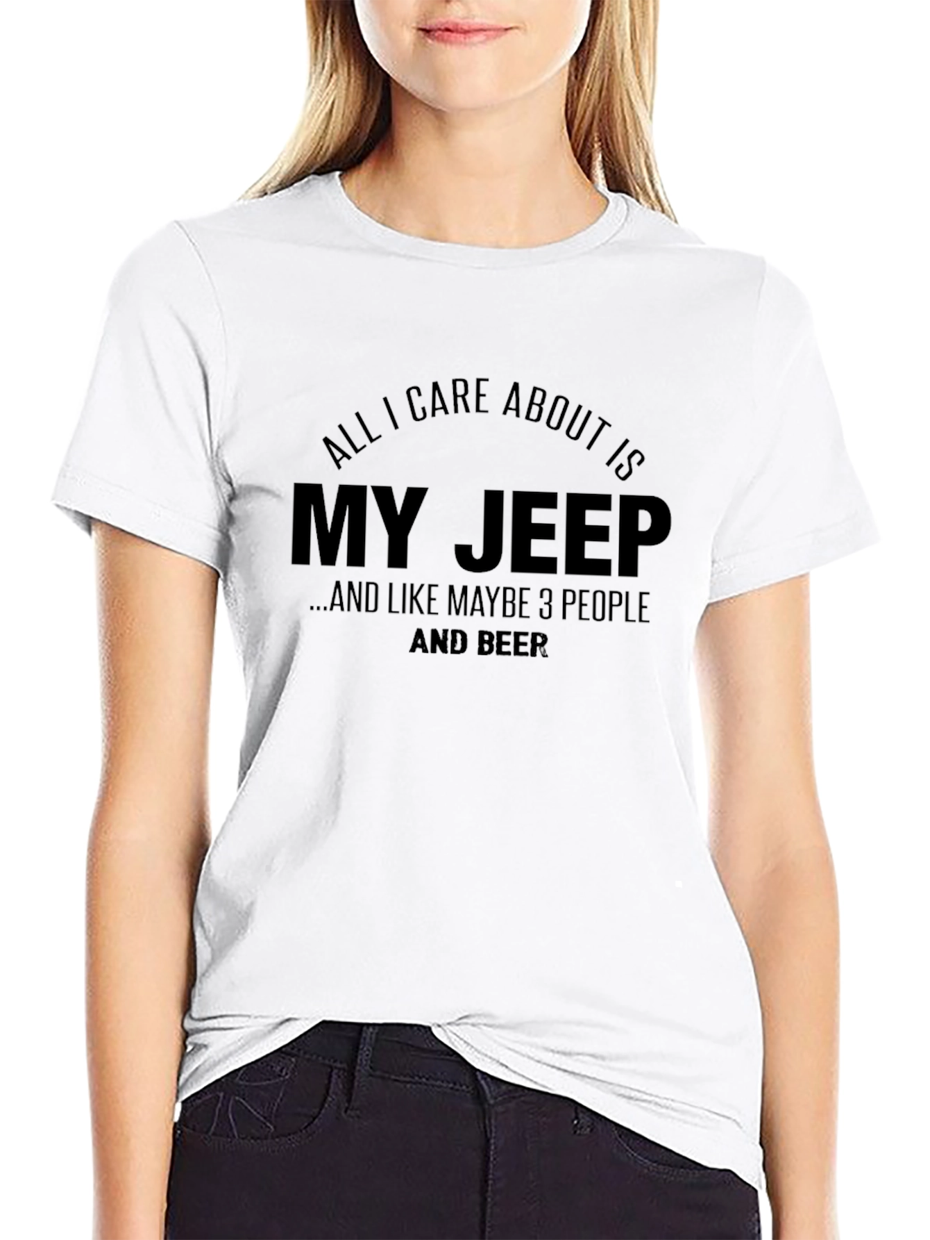 Black My Jeep, 3 People & Beer T-Shirt view 9
