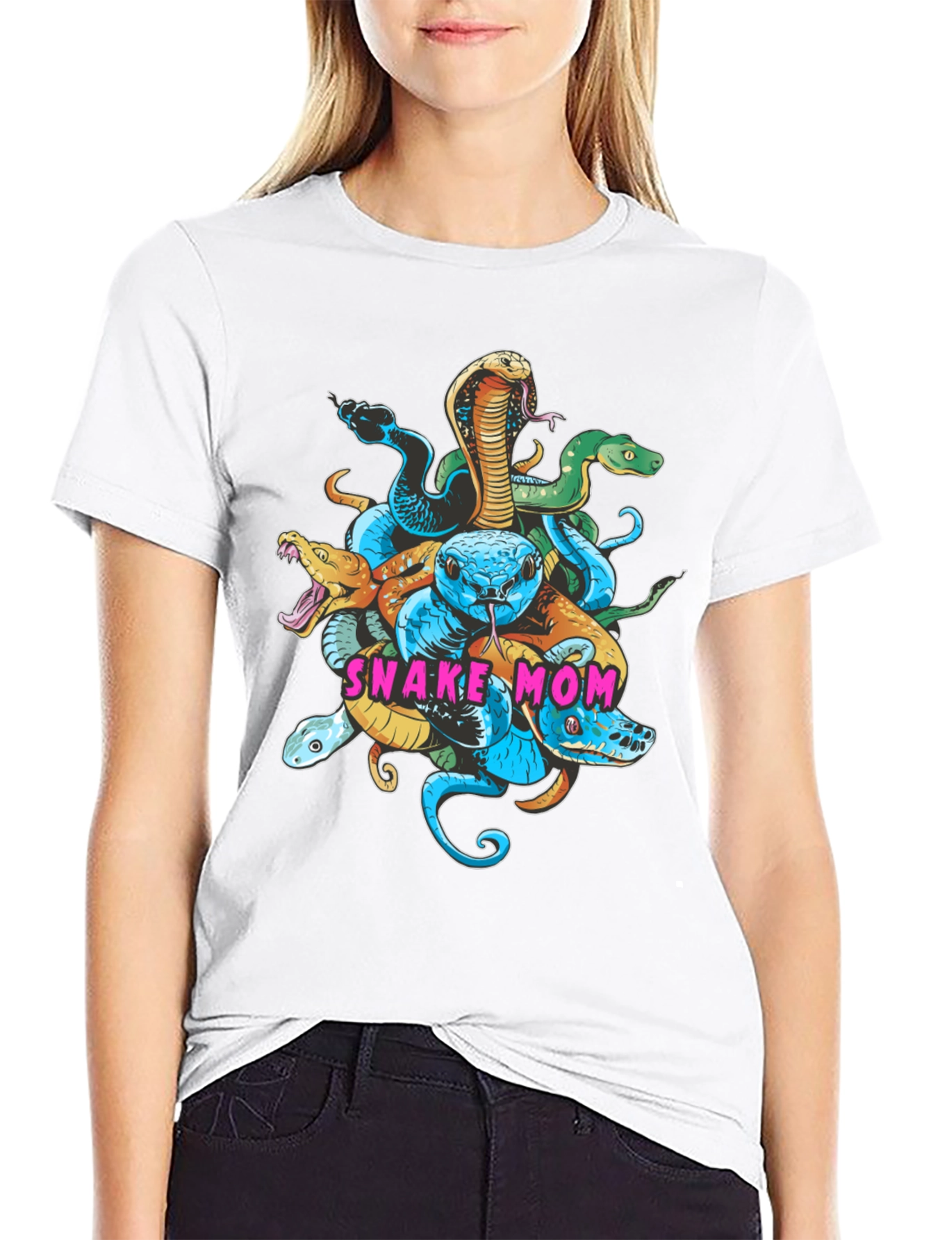 Black Snake Mom Graphic T-Shirt - Reptile Lover Tee view 9