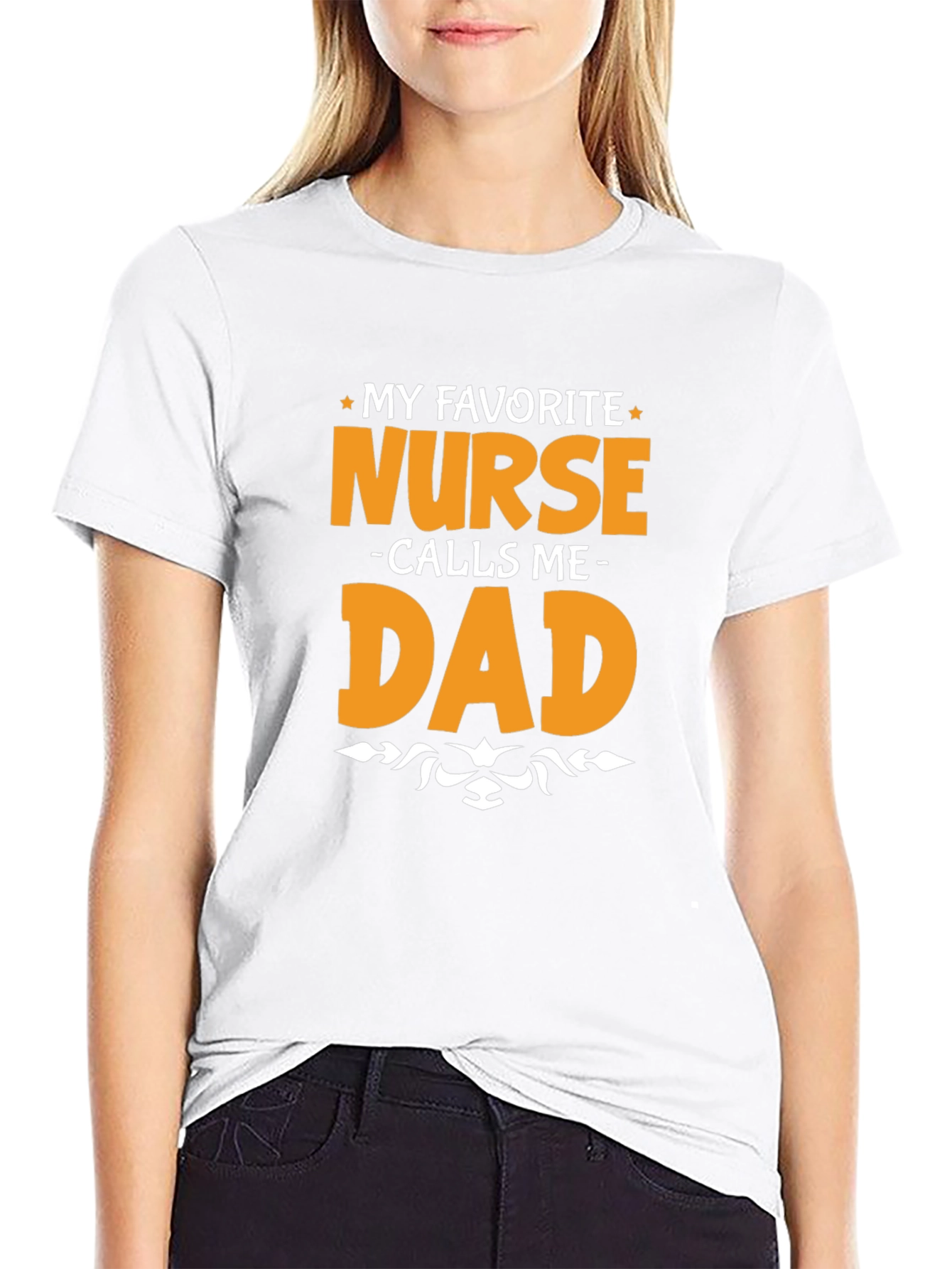 Black My Favorite Nurse Calls Me Dad T-Shirt view 9
