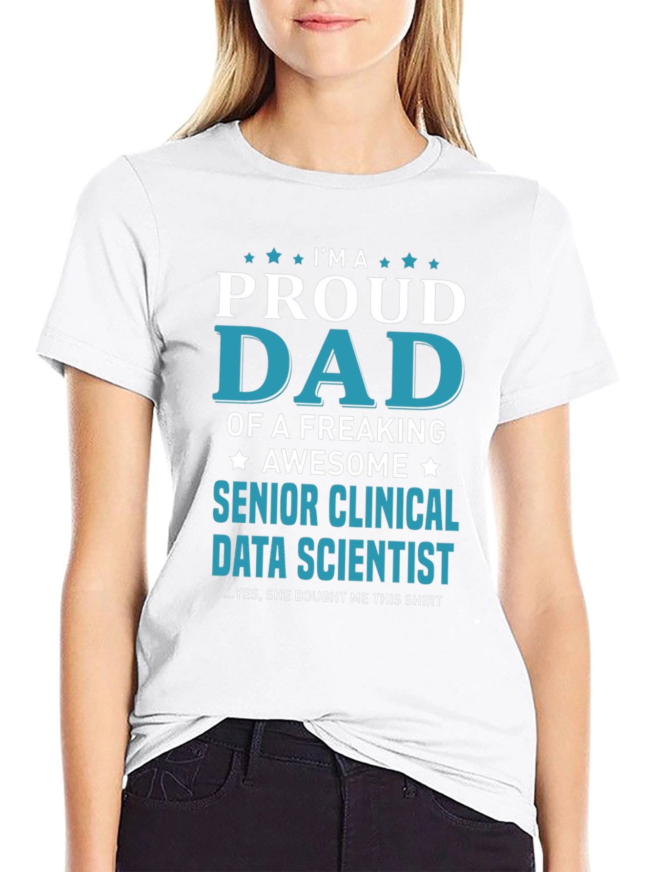 Black Proud Dad Senior Clinical Data Scientist Graphic Tee view 9