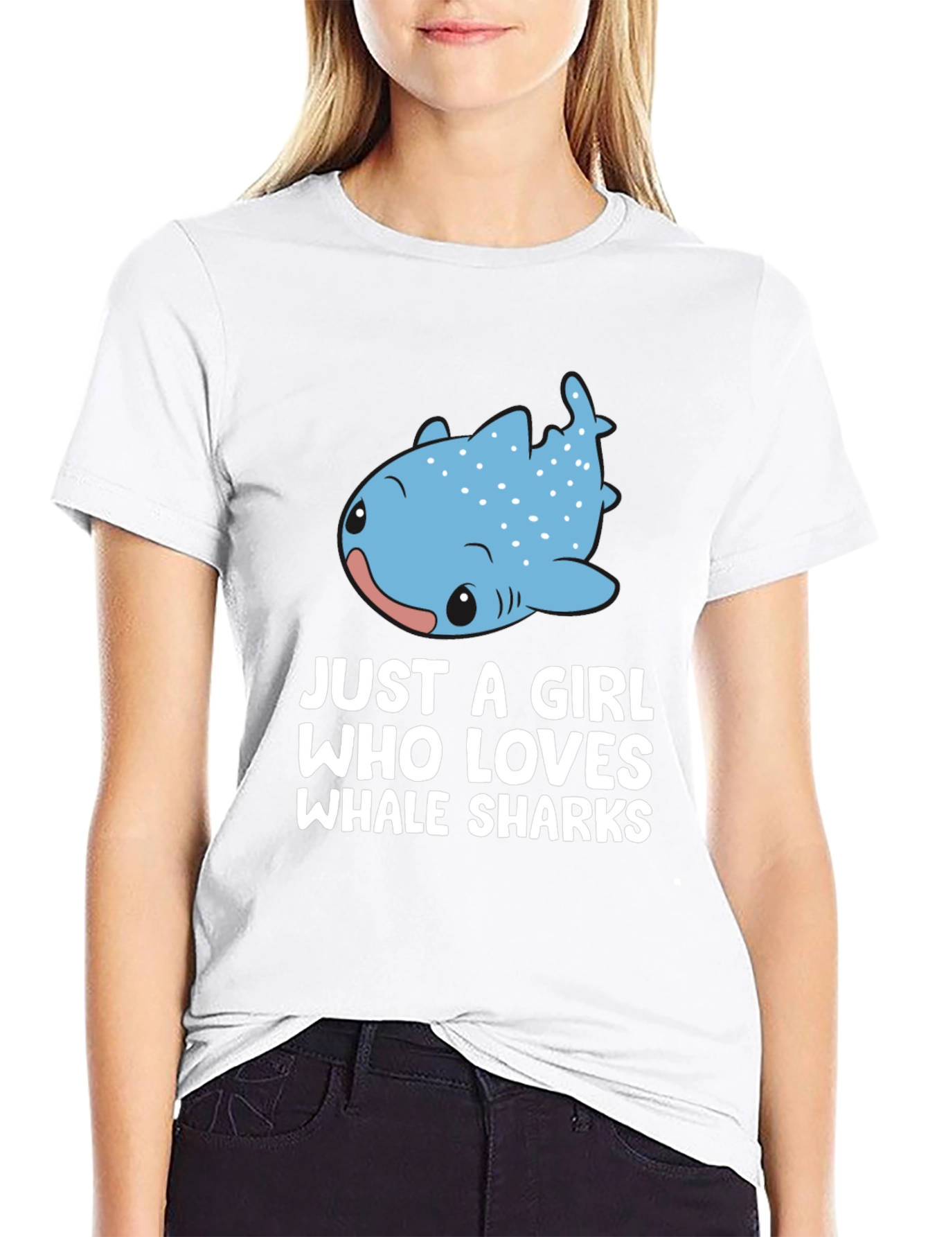 Black Just A Girl Who Loves Whale Sharks Black T-Shirt view 9