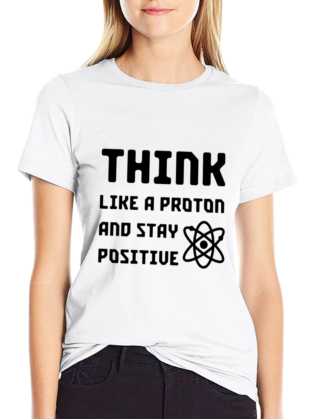 Black Think Like A Proton Positive T-Shirt view 9