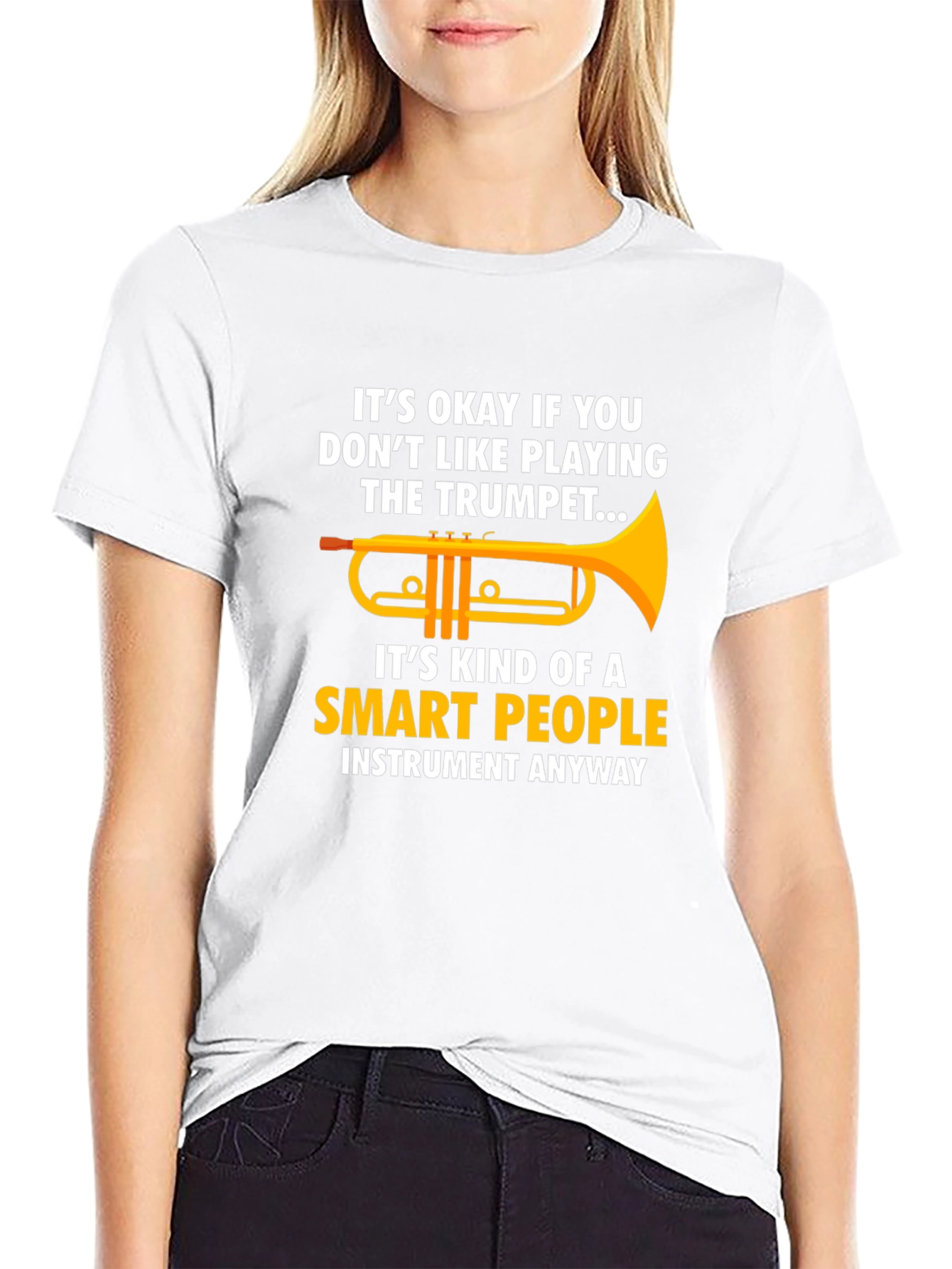 Black Funny Trumpet Player T-Shirt - Smart People Instrument view 9