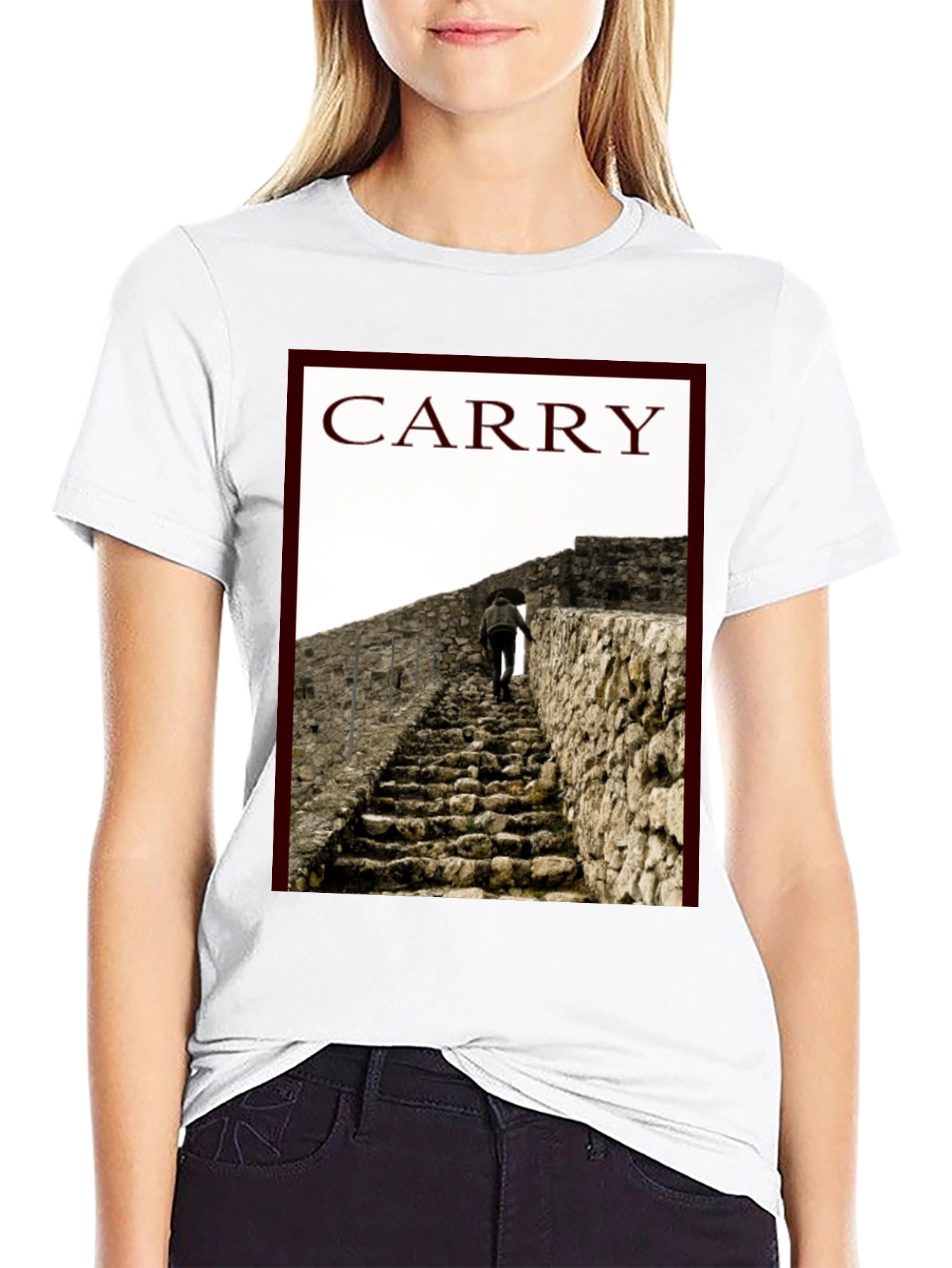 Black Carry Graphic Tee - Climb Your Way Up! view 9