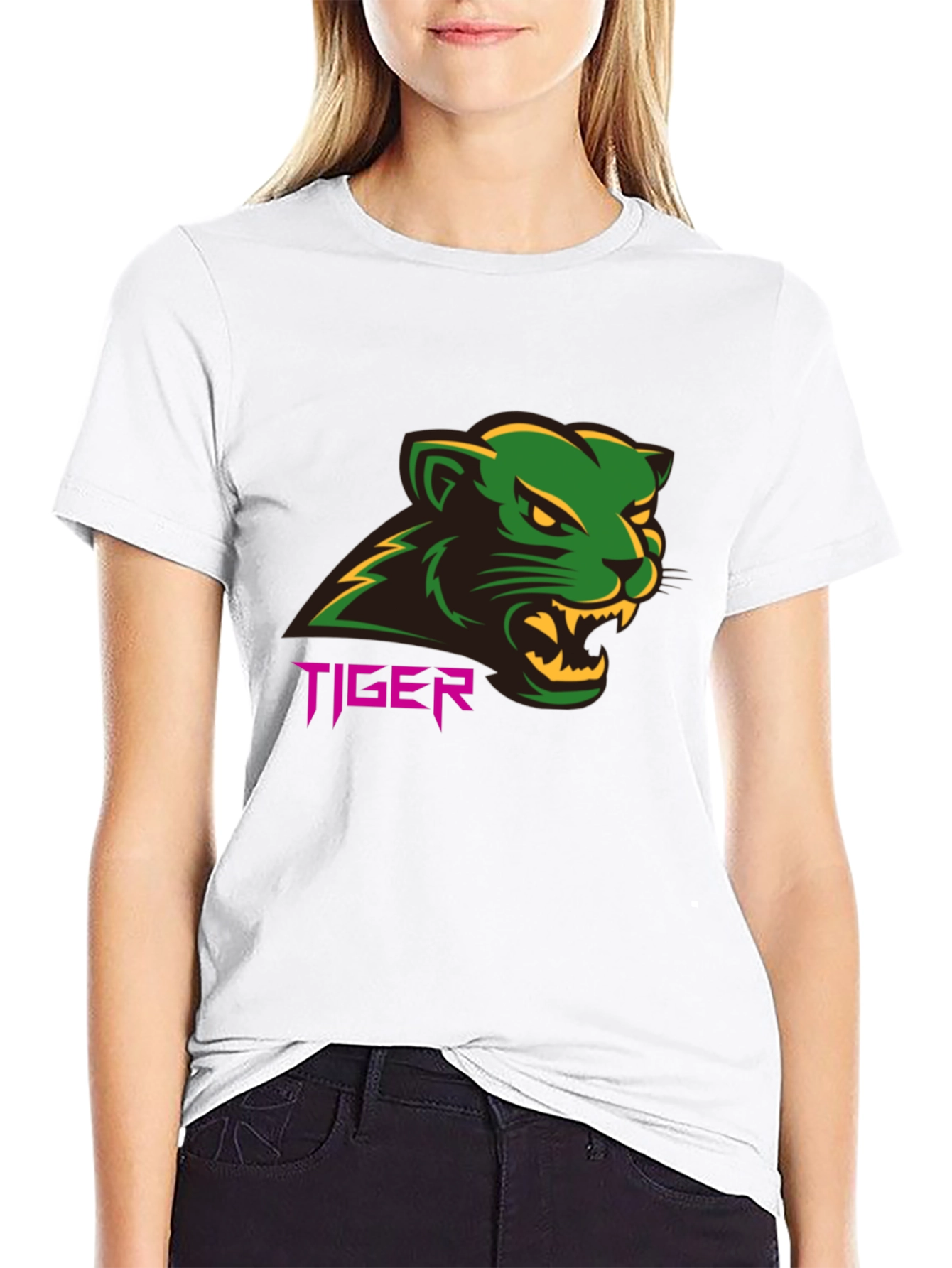 Black Tiger Graphic Tee - Bold Black T-Shirt view 9