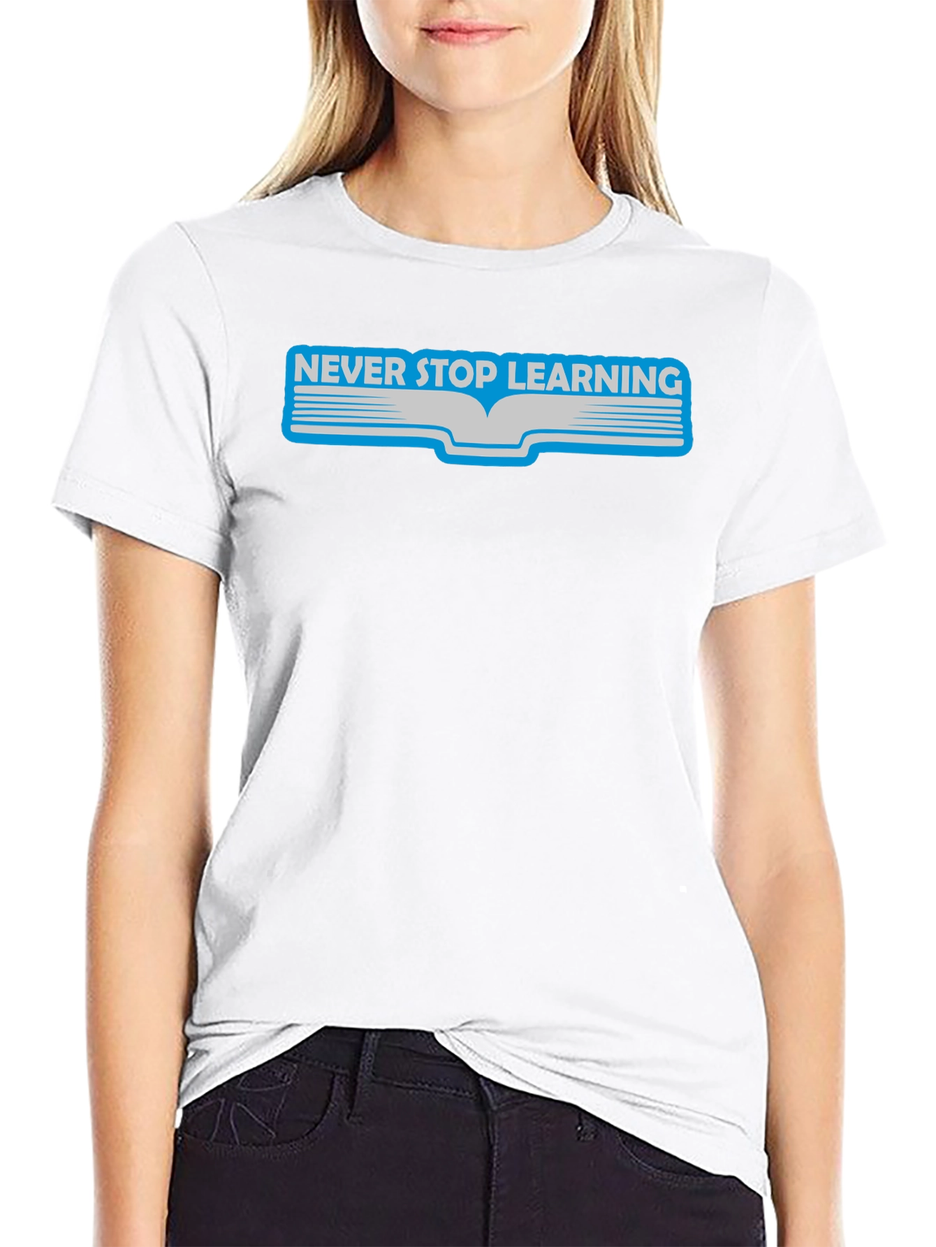 Black Never Stop Learning Graphic Tee view 9