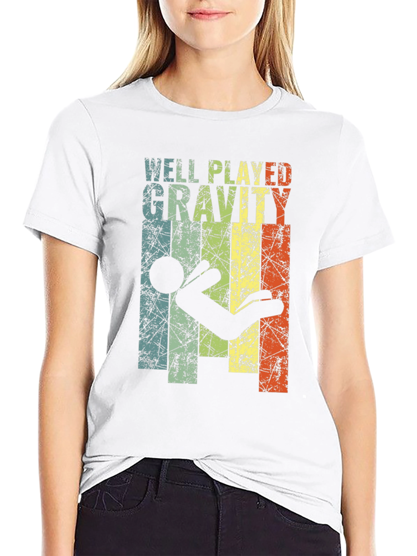 Black Well Played Gravity Graphic T-Shirt - Funny Design view 9