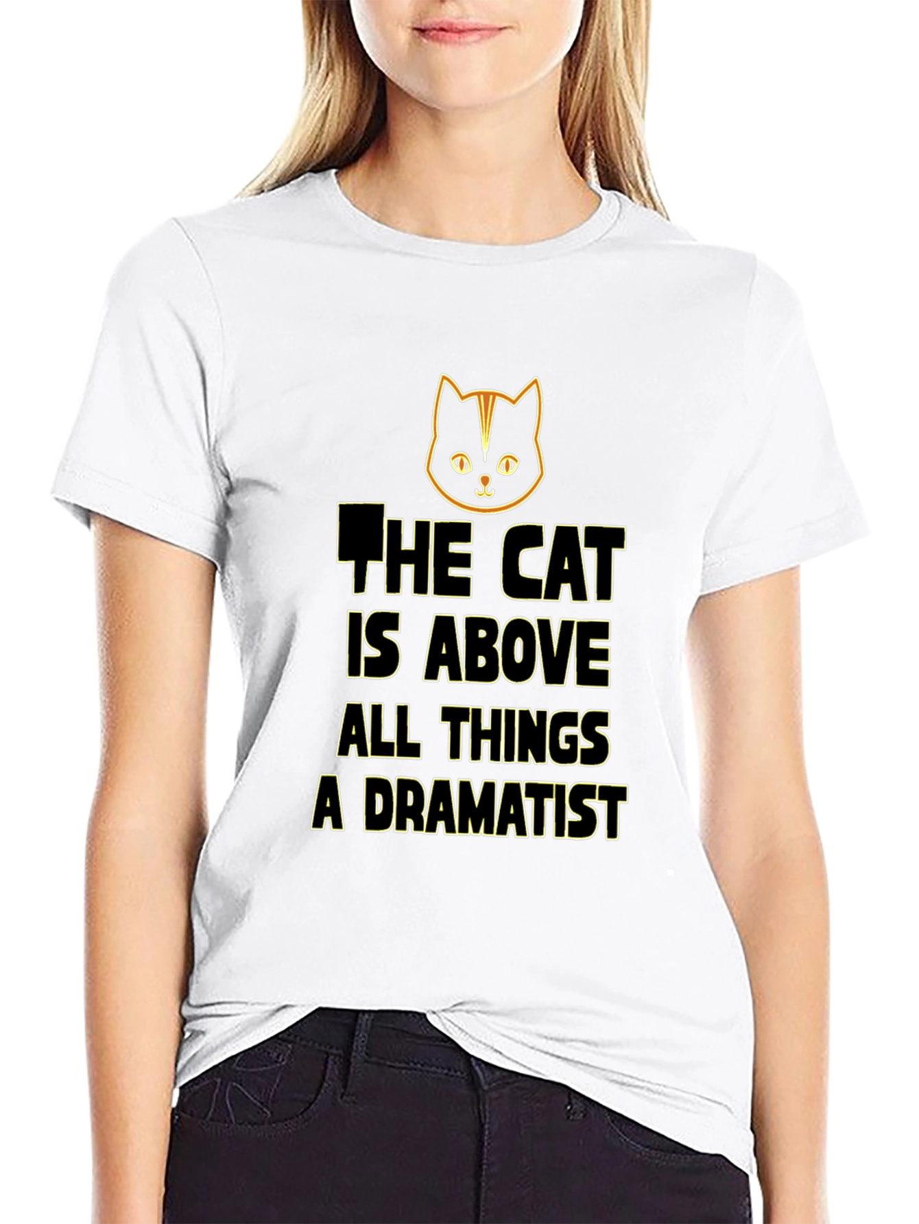 Black Cat Above All Things Dramatist Black T-Shirt view 9