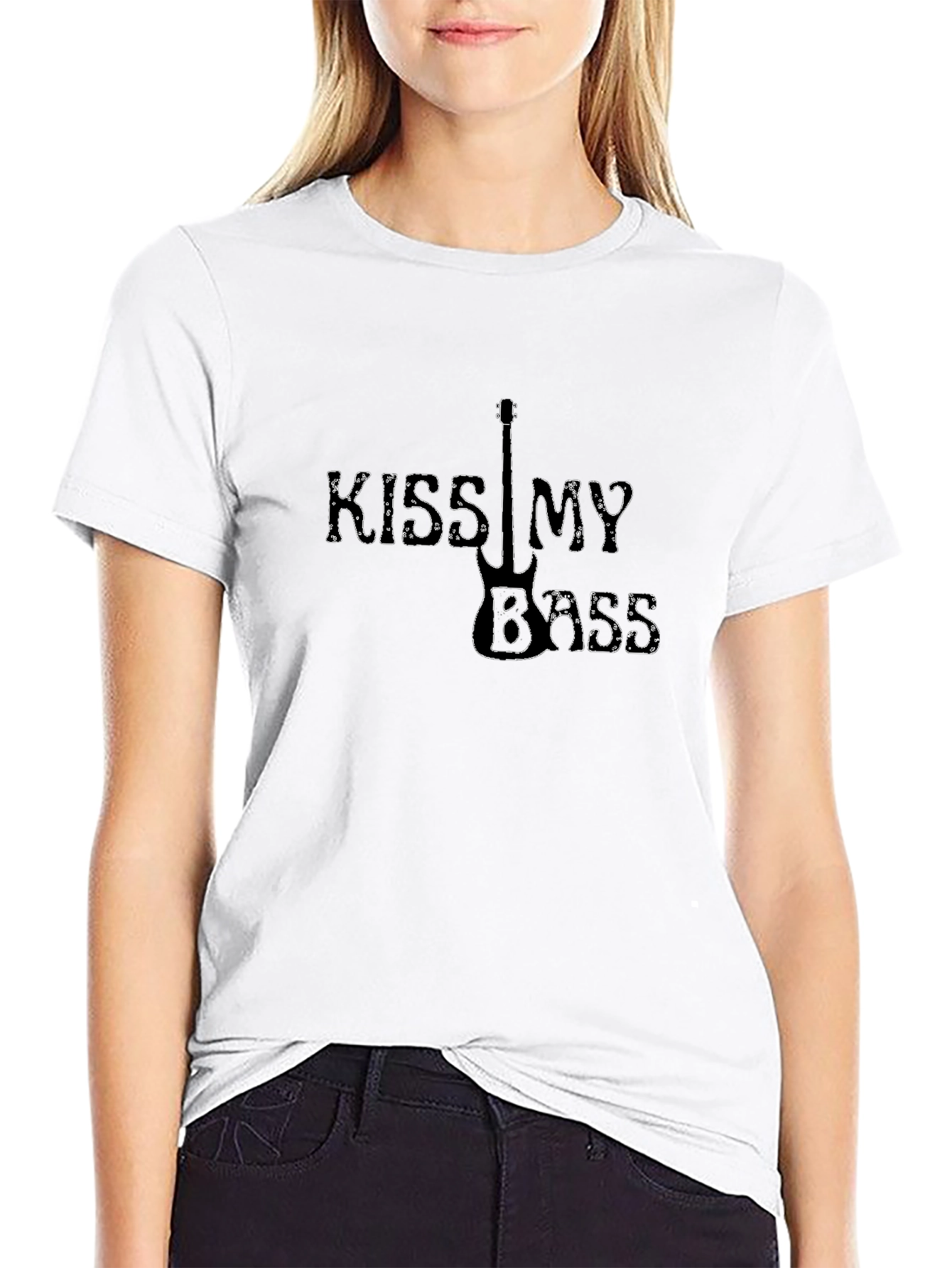 Black Kiss My Bass Black Graphic Tee view 9