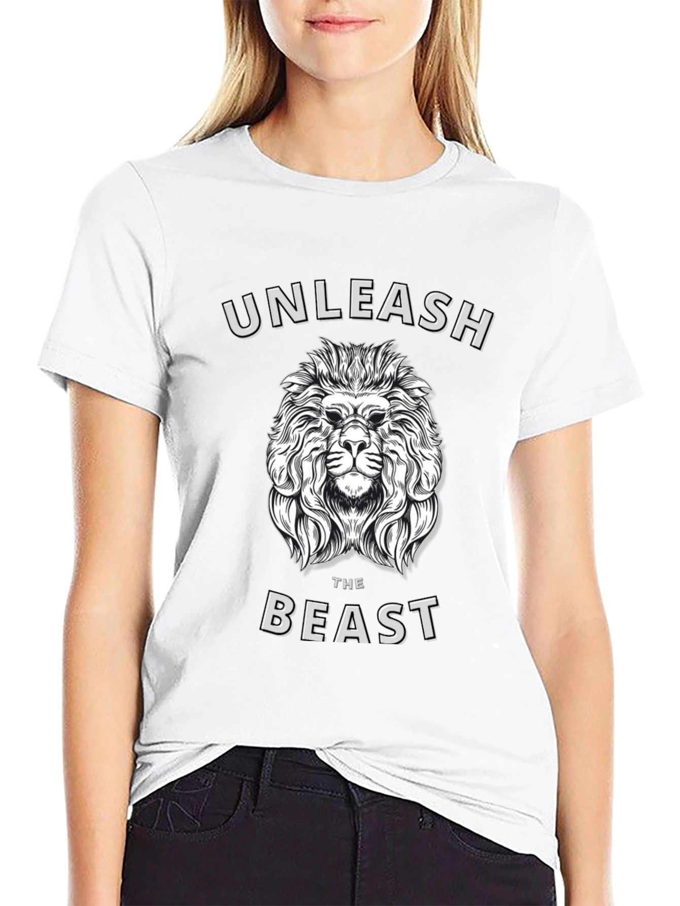 Black Unleash the Beast Lion Graphic T-Shirt - Mens view 9