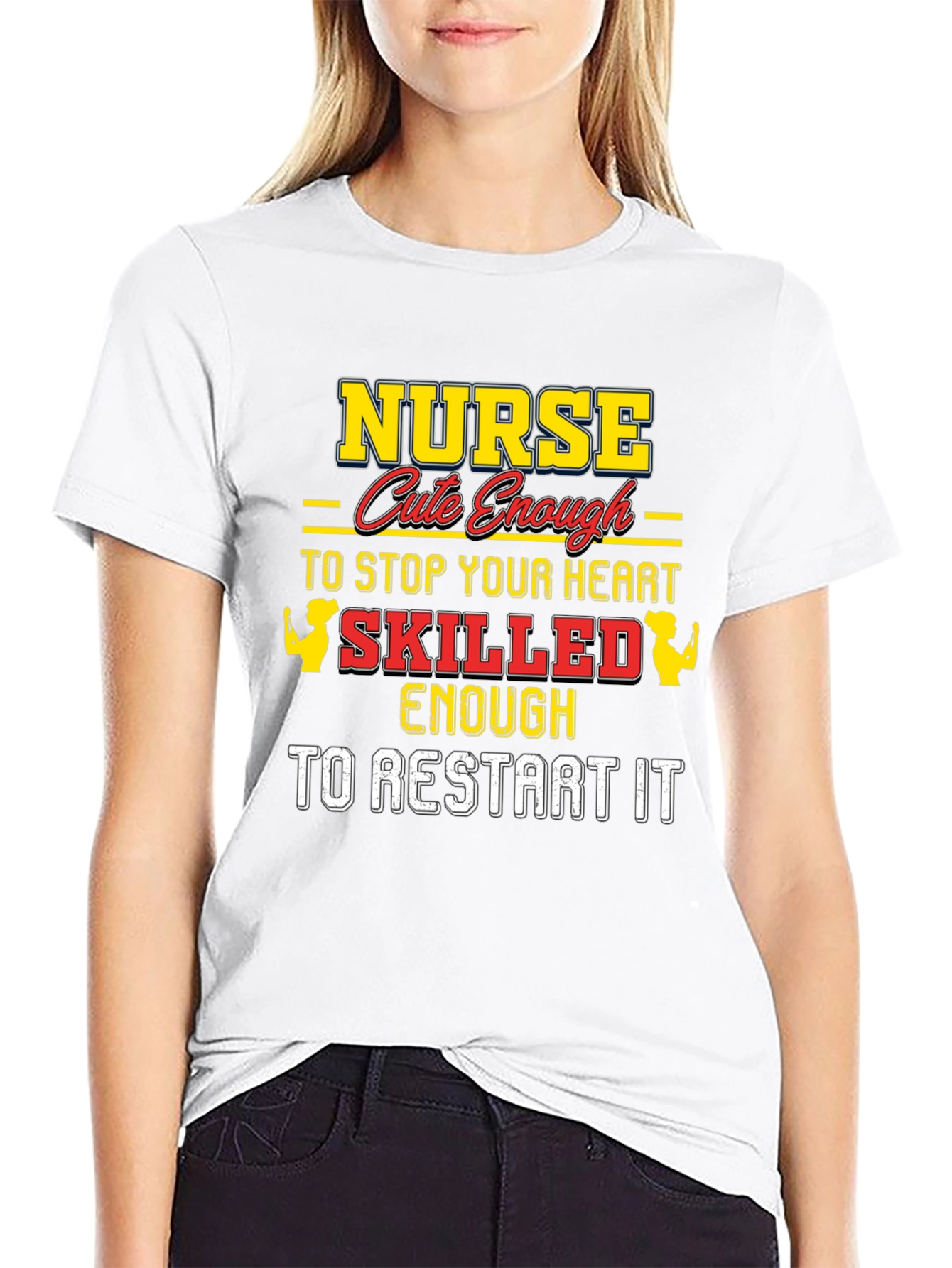 Black Nurse Cute Enough T-Shirt view 9