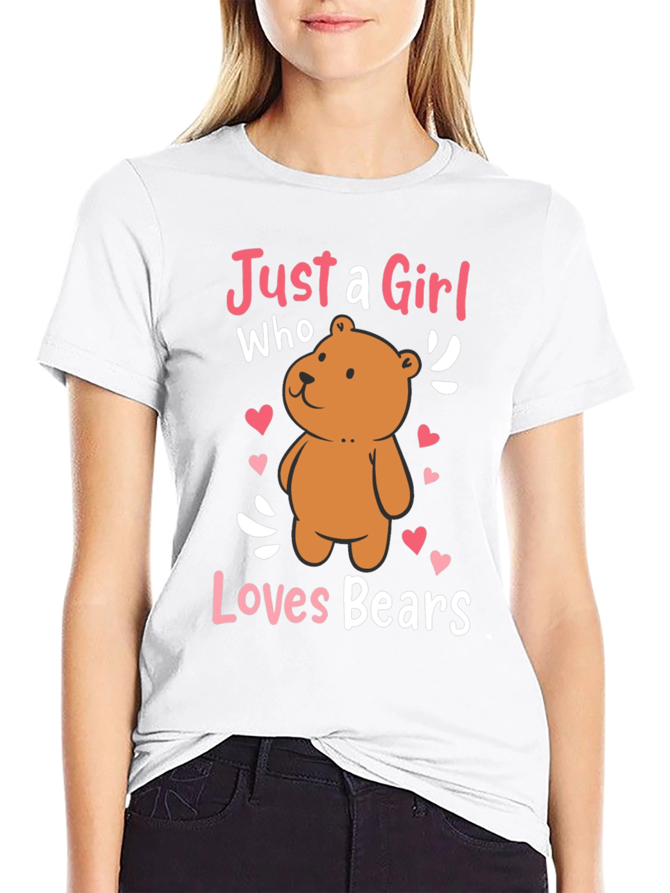 Black Just a Girl Who Loves Bears T-Shirt view 9
