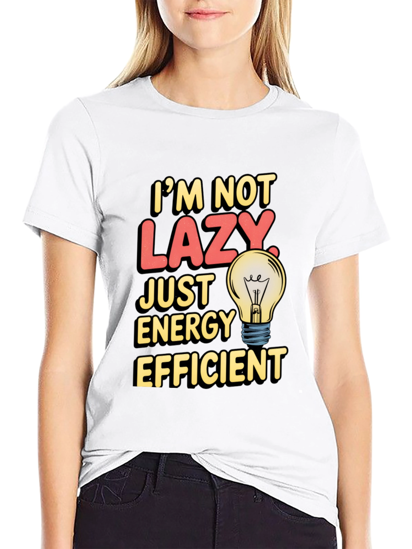 Black Funny Energy Efficient T-Shirt view 9