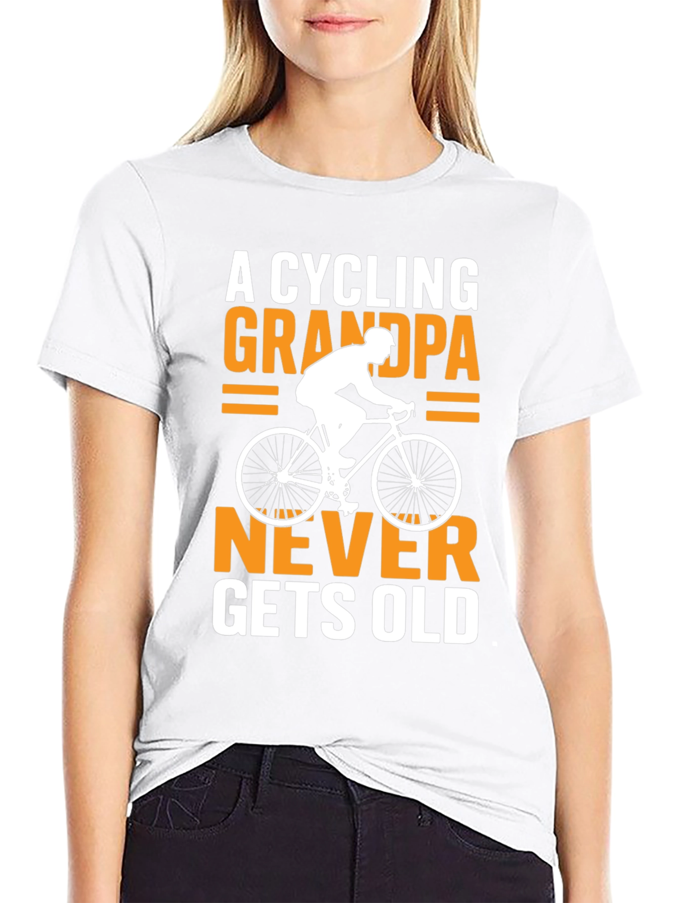 Black Cycling Grandpa T-Shirt - Never Gets Old! view 9