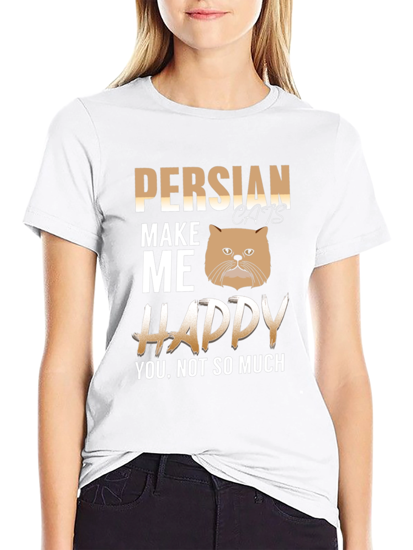 Black Persian Cat Lover T-Shirt - Funny Cat Person Tee view 9