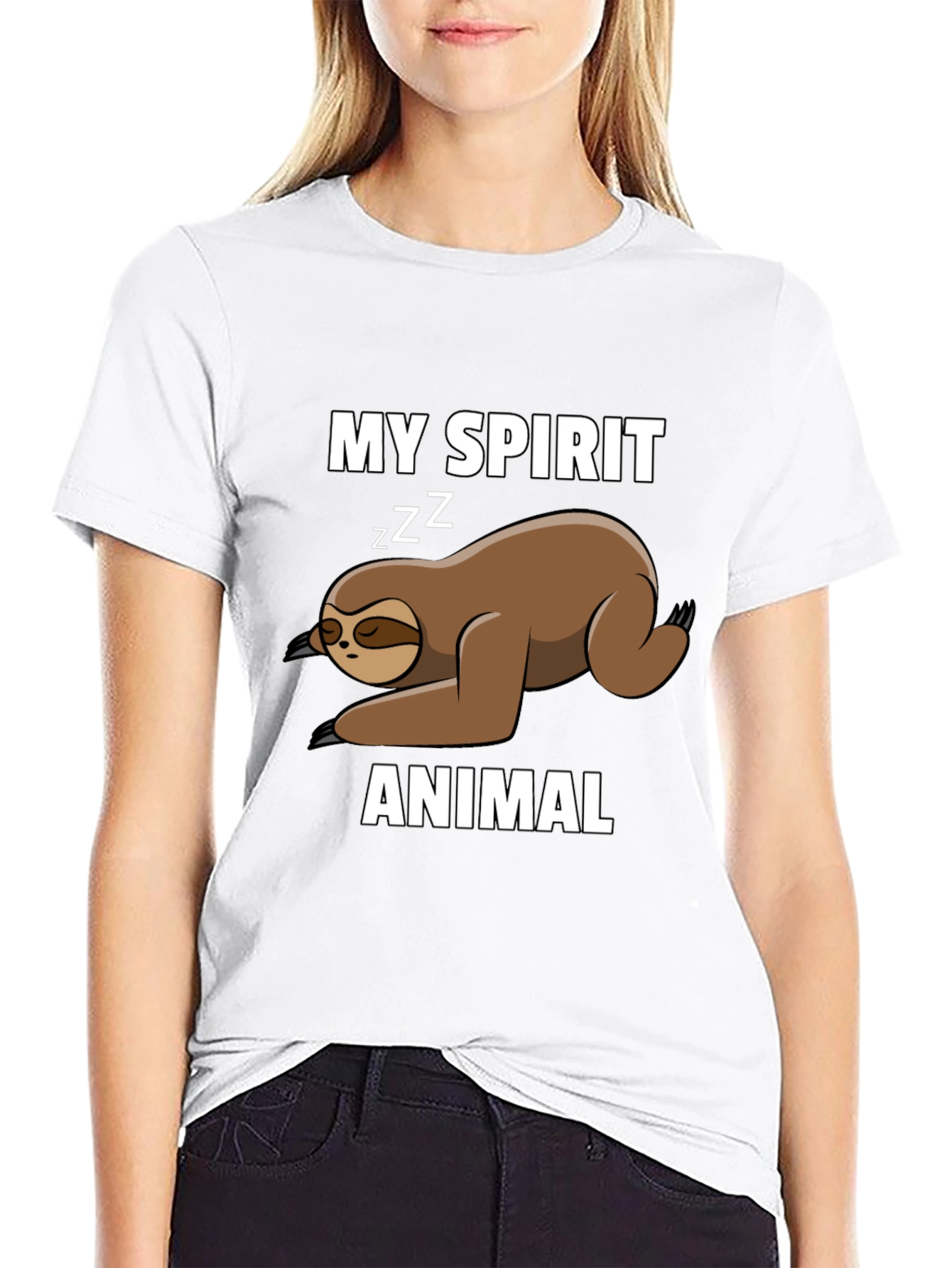 Black My Spirit Animal Sloth T-Shirt view 9
