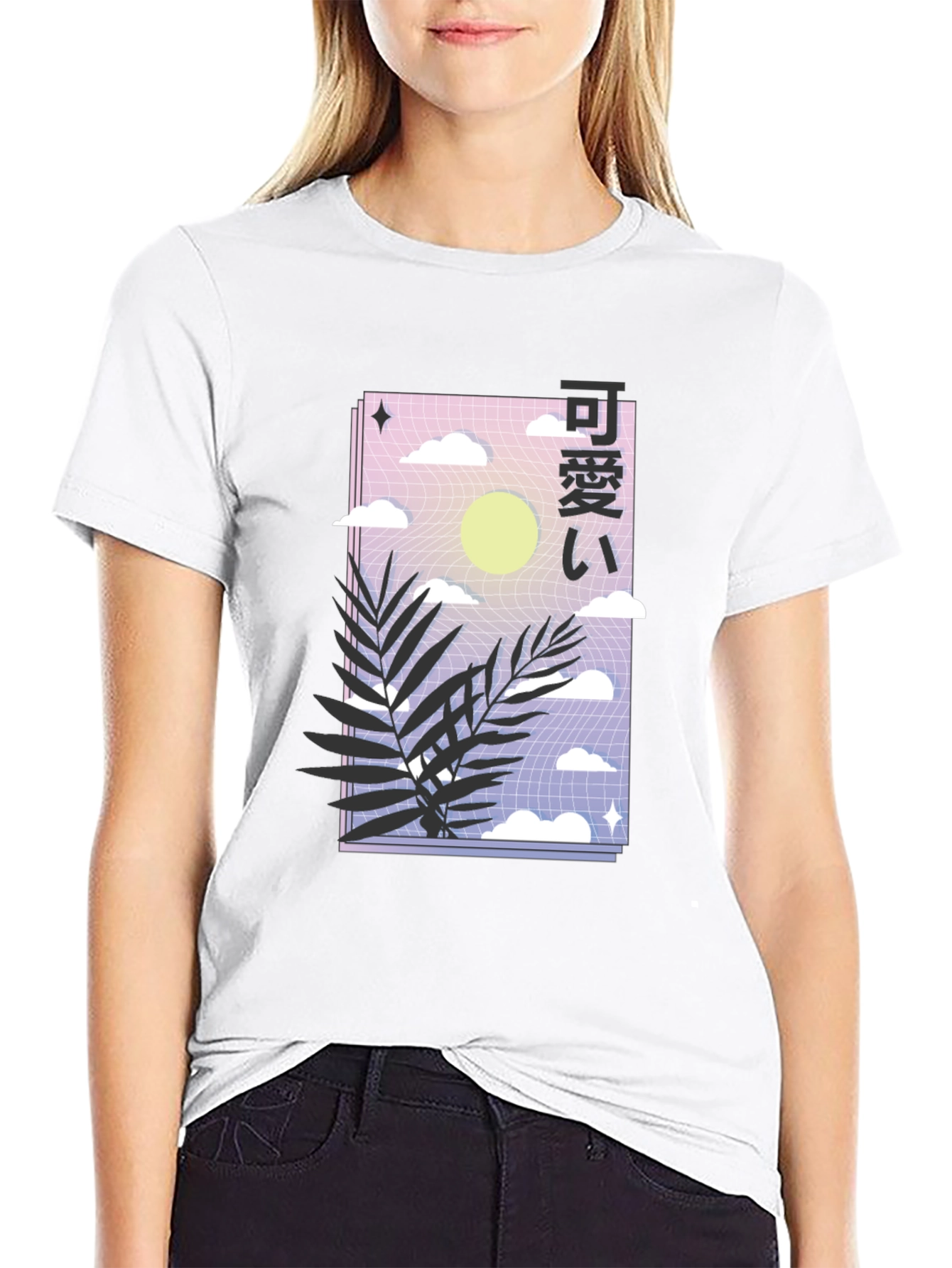 Black Aesthetic Japanese T-Shirt - Kawaii Graphic Tee view 9