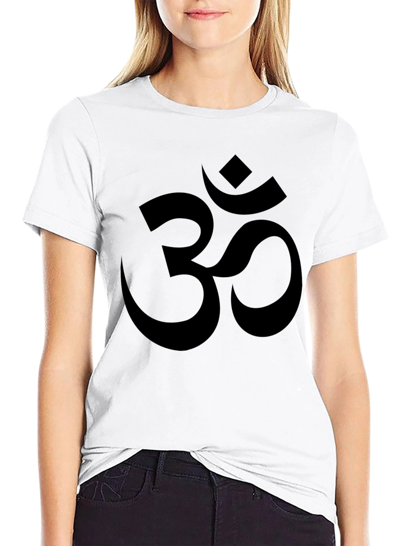 Black Men's Black Om Symbol T-Shirt view 9