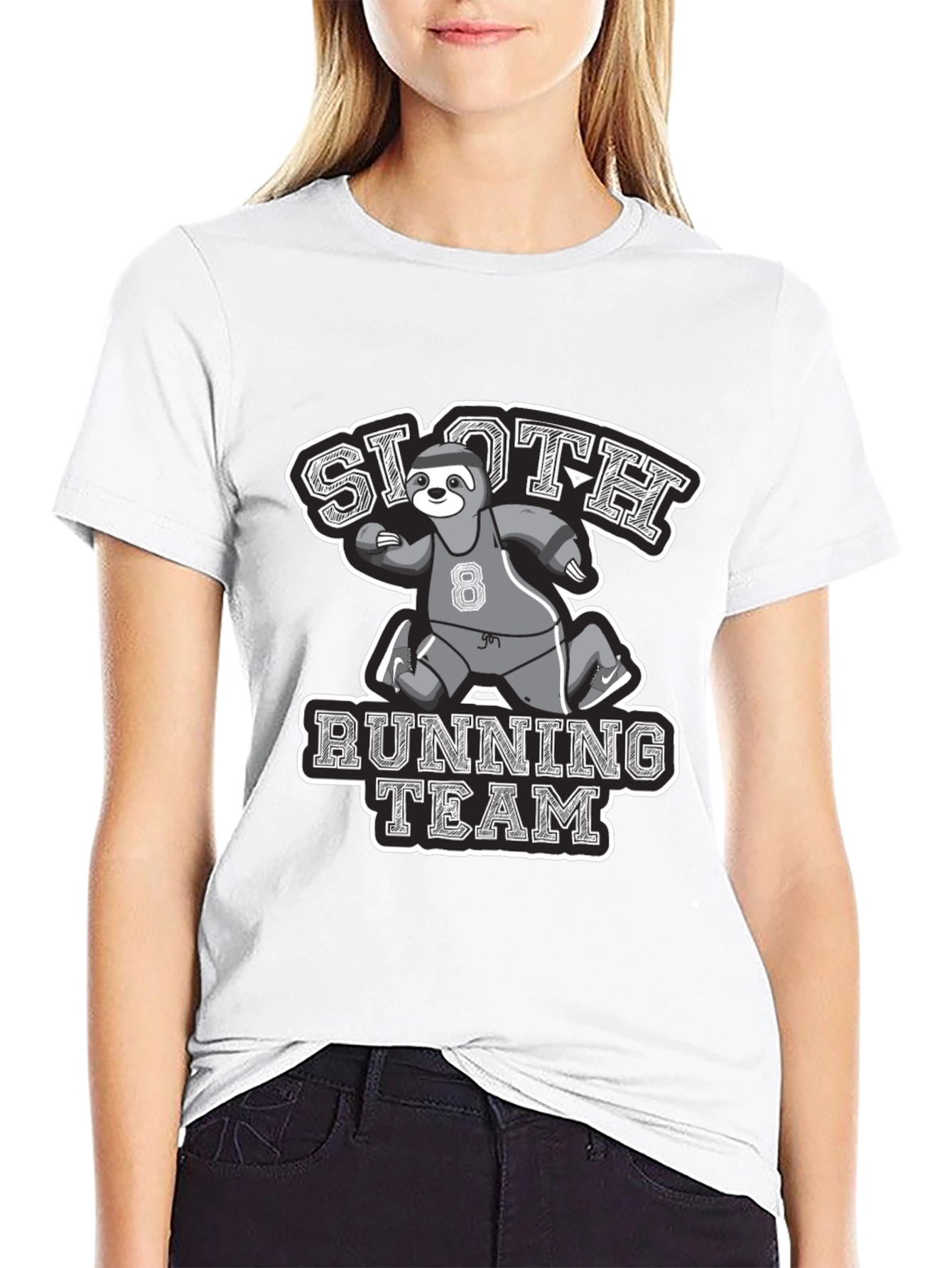 Black Sloth Running Team Graphic Tee view 9
