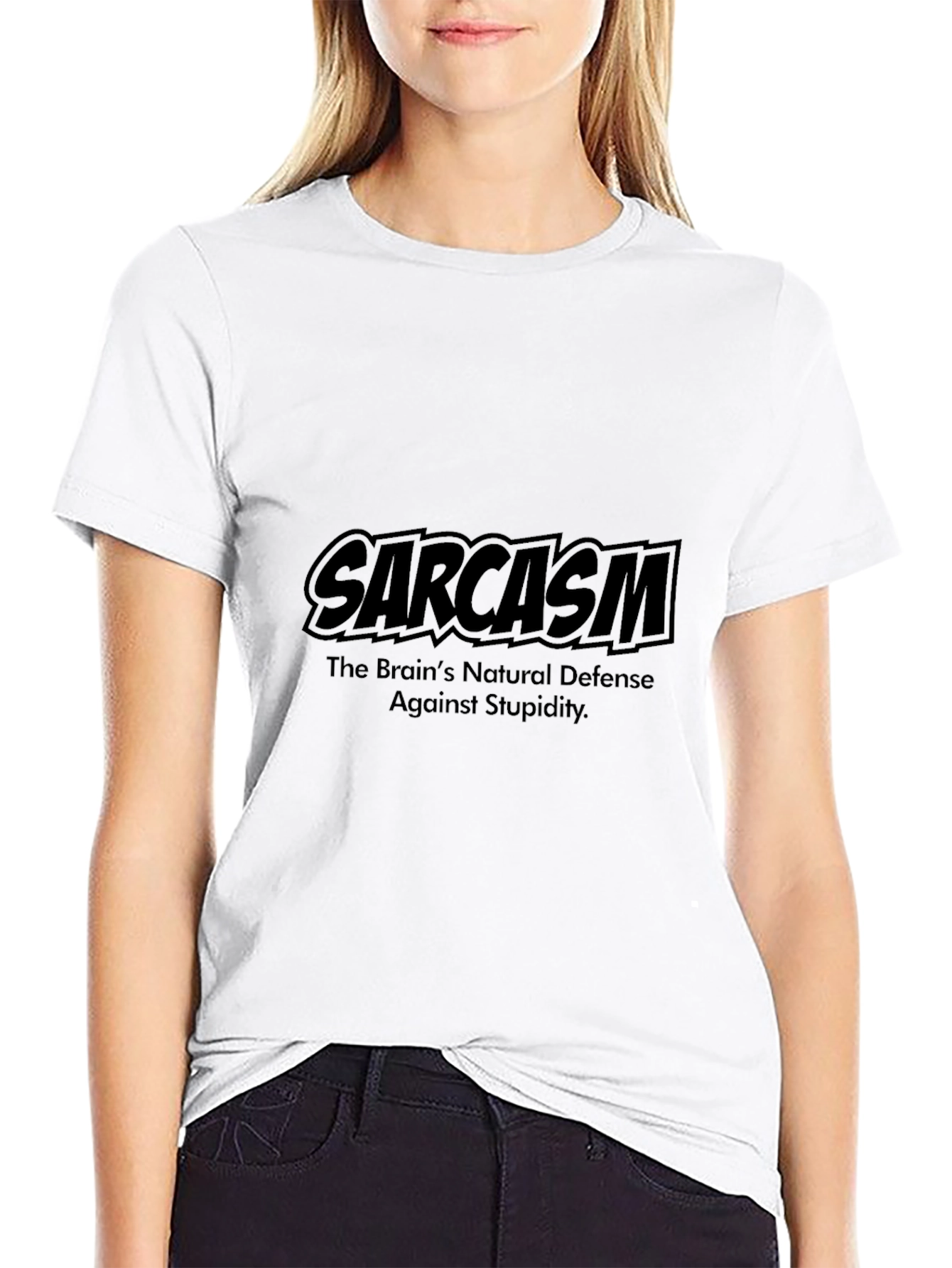 Black Sarcasm T-Shirt: The Brain's Natural Defense view 9