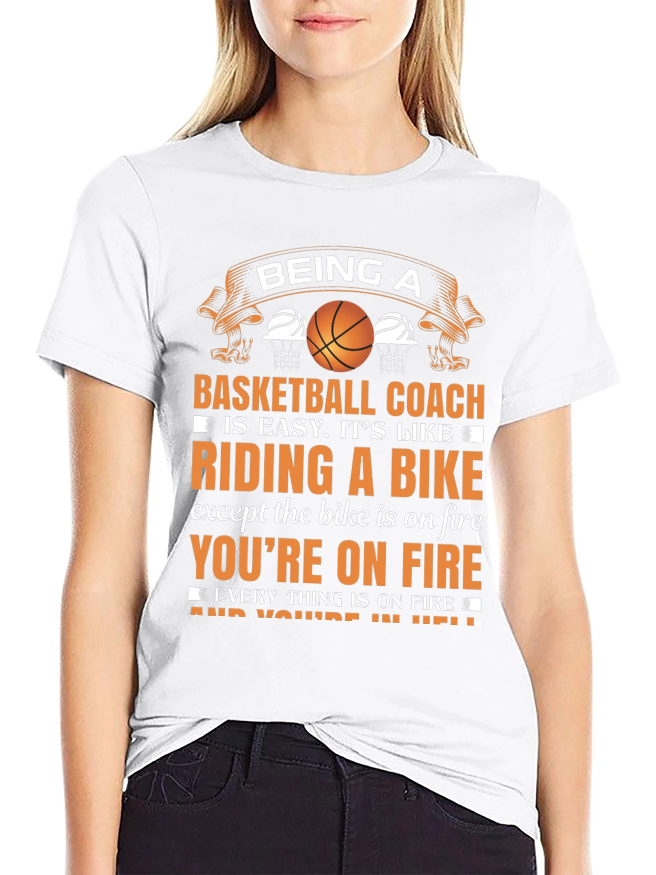 Black Basketball Coach On Fire T-Shirt view 9