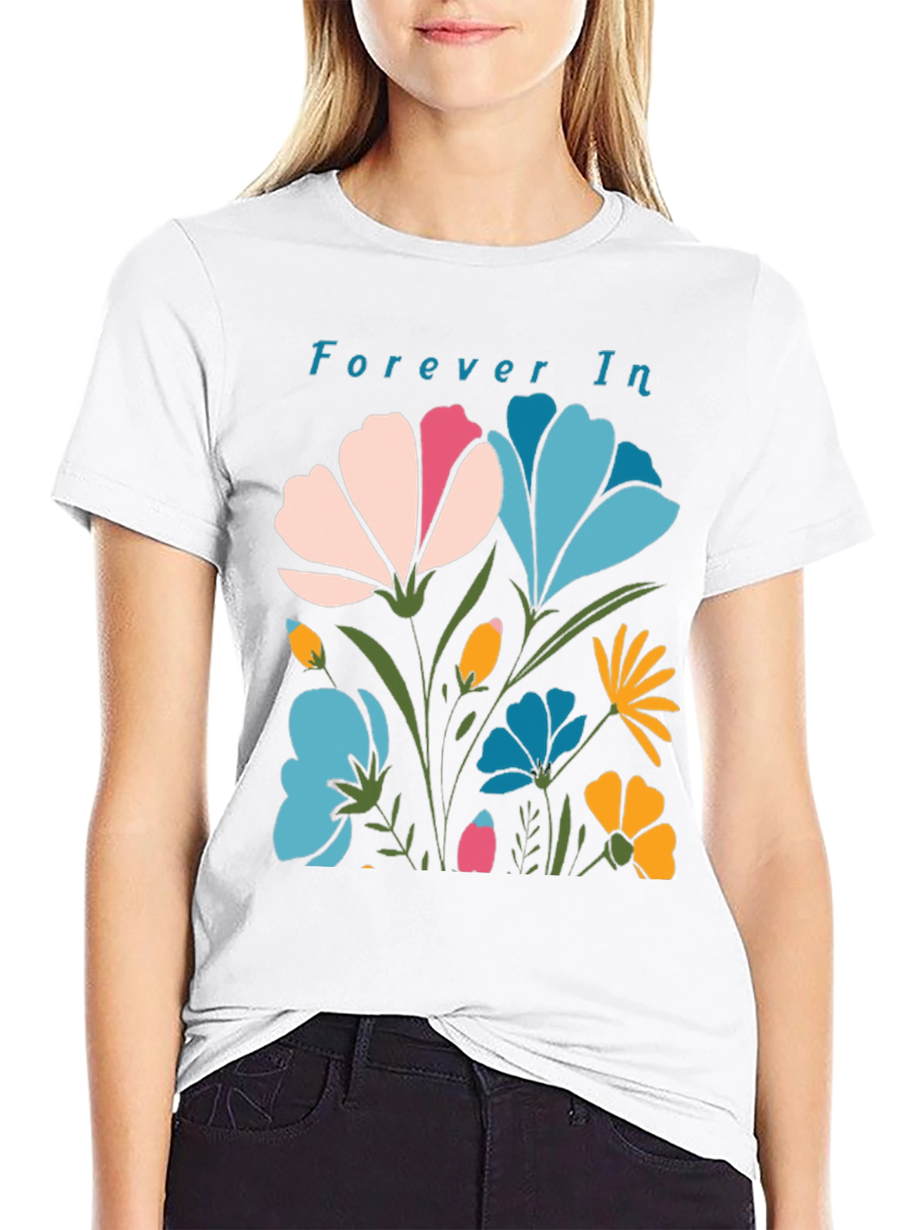 Black Forever In Floral T-Shirt view 9