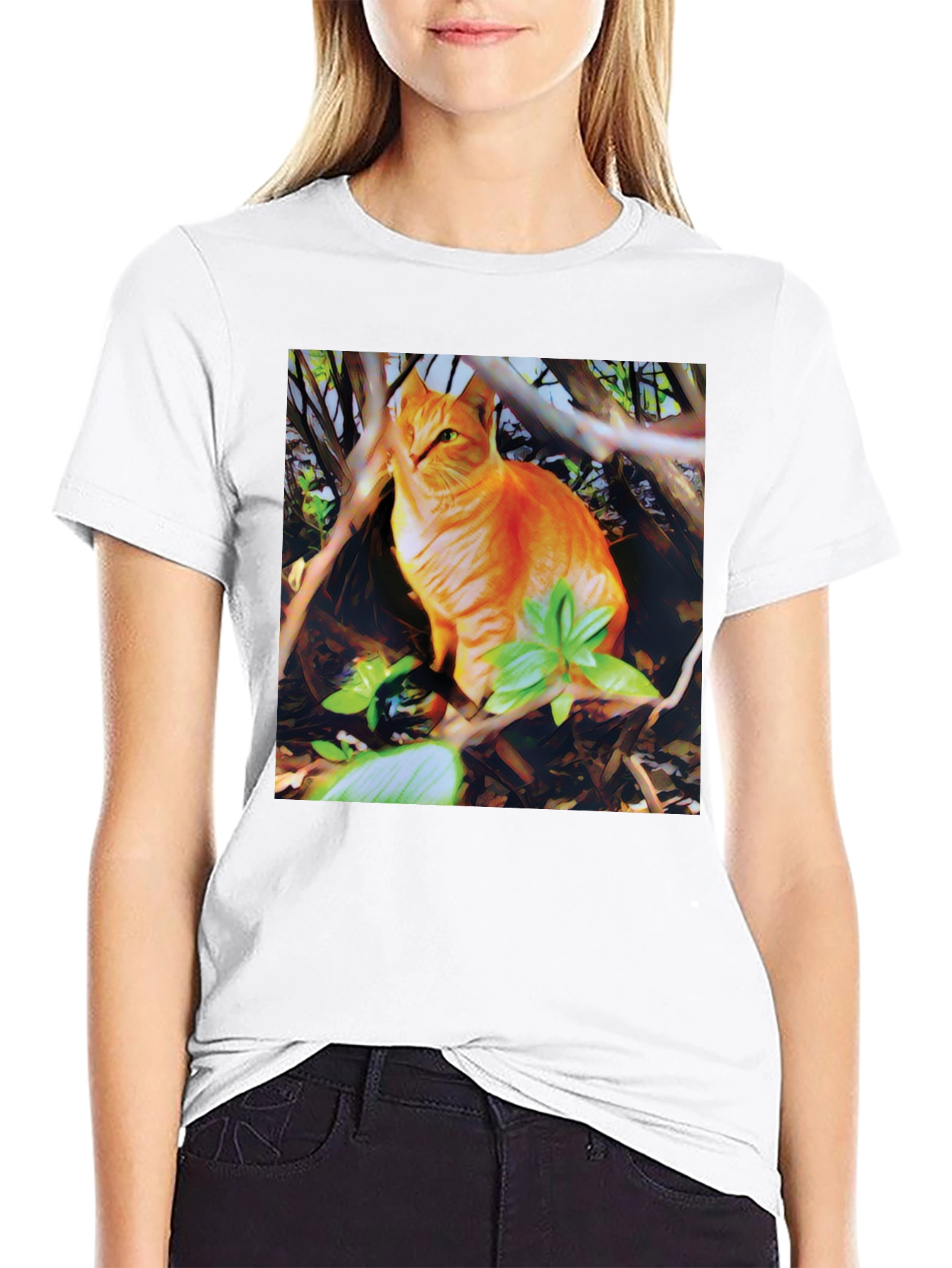 Black Ginger Cat T-Shirt: Stylish Graphic Tee for Cat Lovers view 9