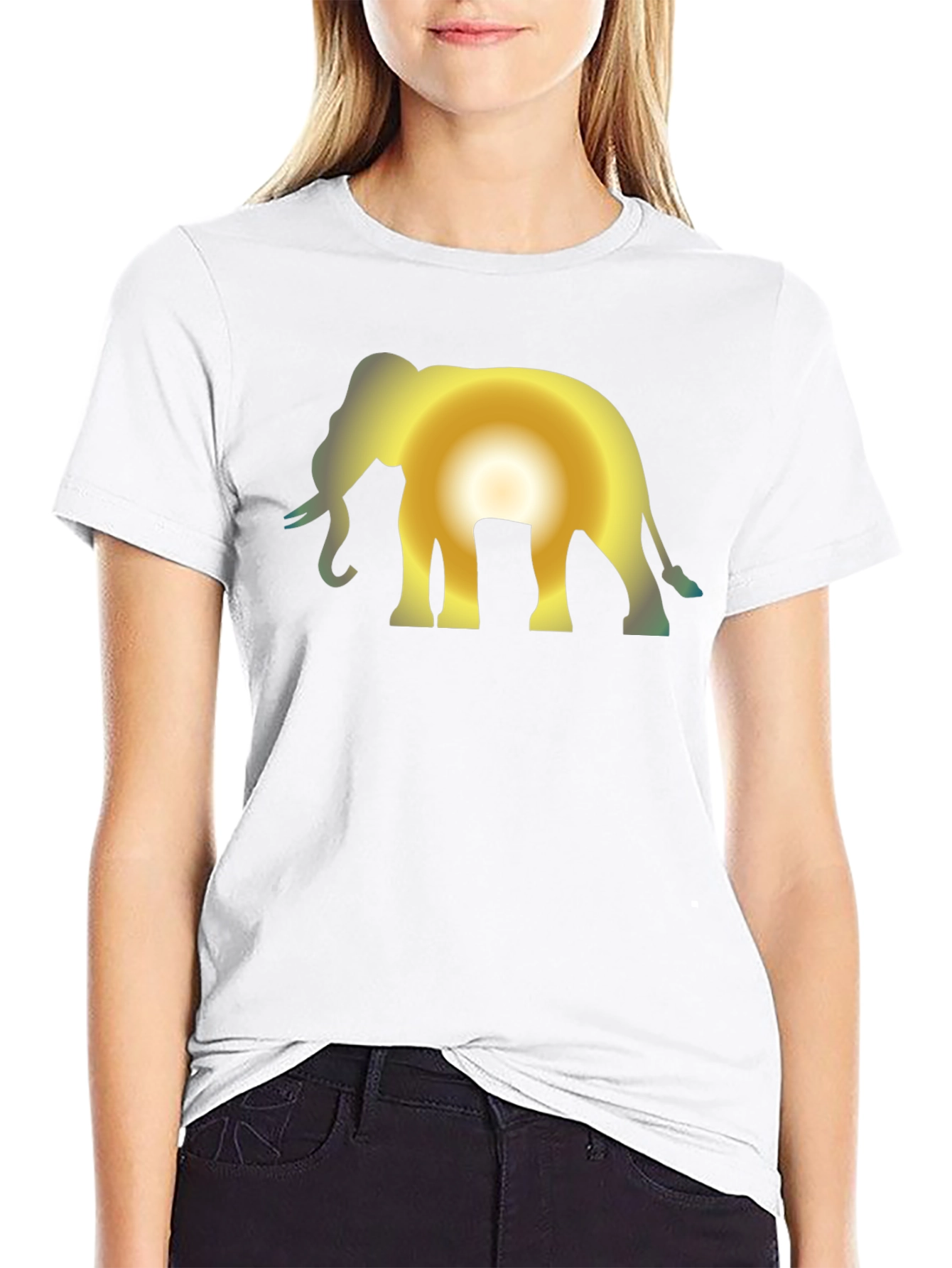 Black Elephant Sunset Black T-Shirt view 9