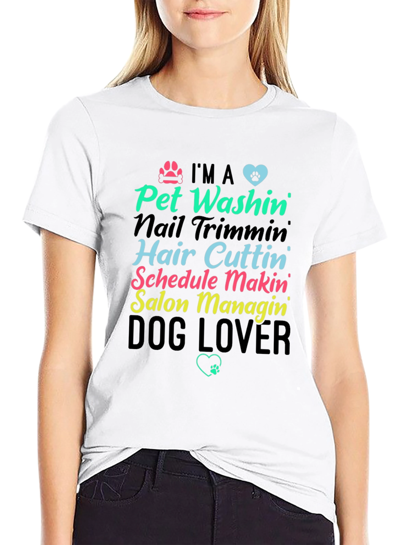 Black Pet Groomer Graphic T-Shirt view 9