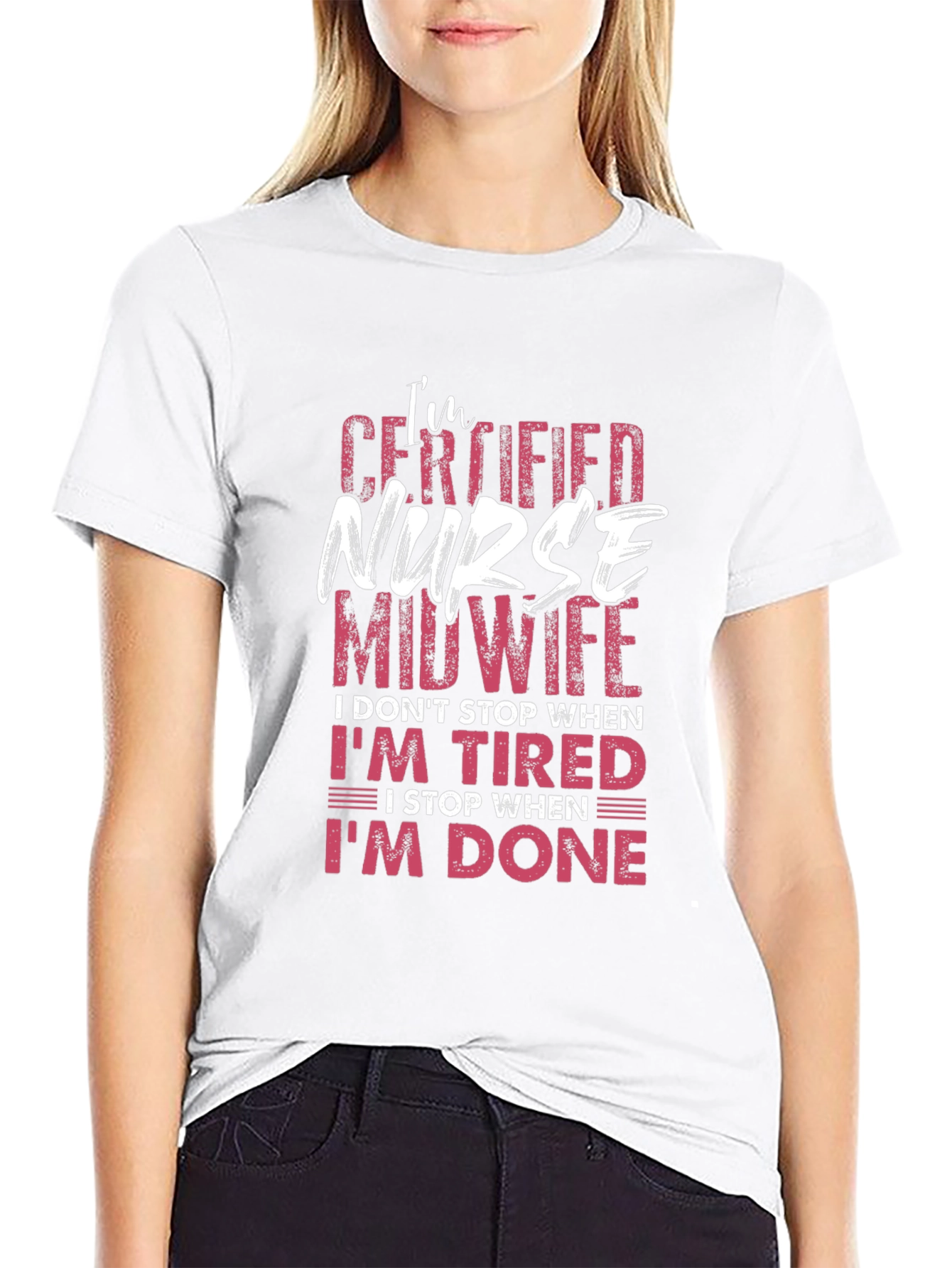 Black Certified Nurse Midwife Graphic T-Shirt view 9