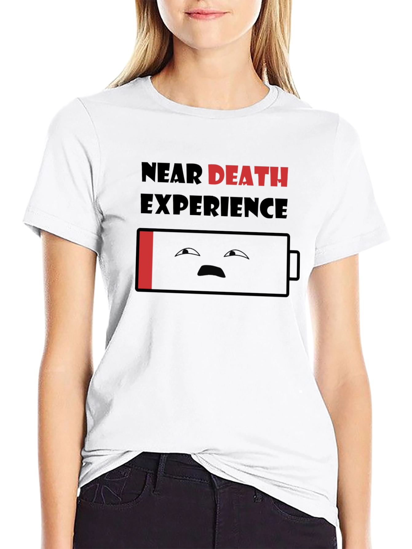 Black Near Death Experience Funny Graphic T-Shirt view 9