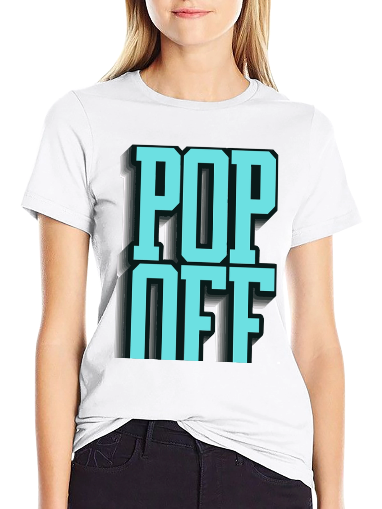 Black Pop Off Graphic T-Shirt - Statement Tee view 9