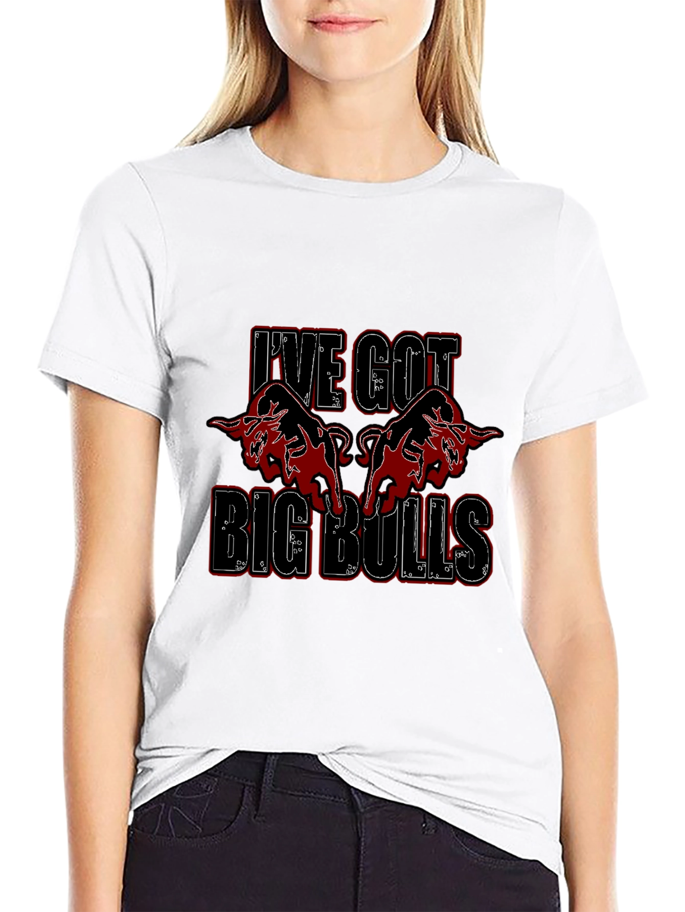 Black I've Got Big Bulls Graphic T-Shirt view 9