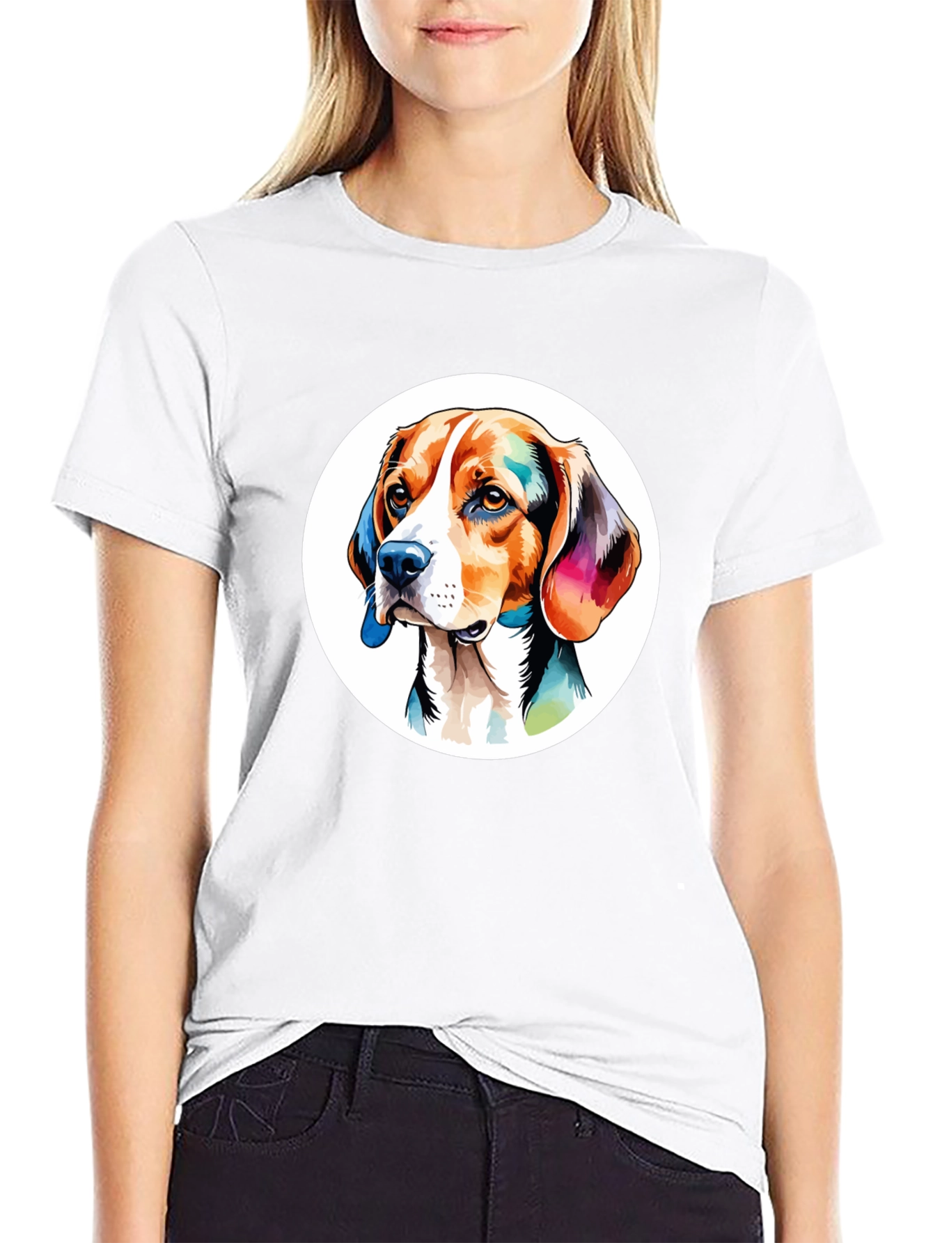 Black Dog Art Graphic Black T-Shirt view 9