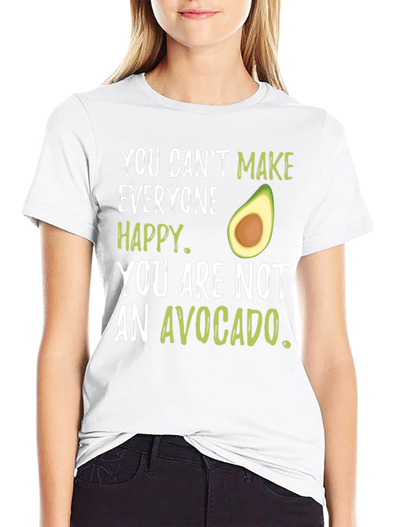 Black Funny Avocado Graphic T-Shirt - You Can't Make Everyone Happy view 9