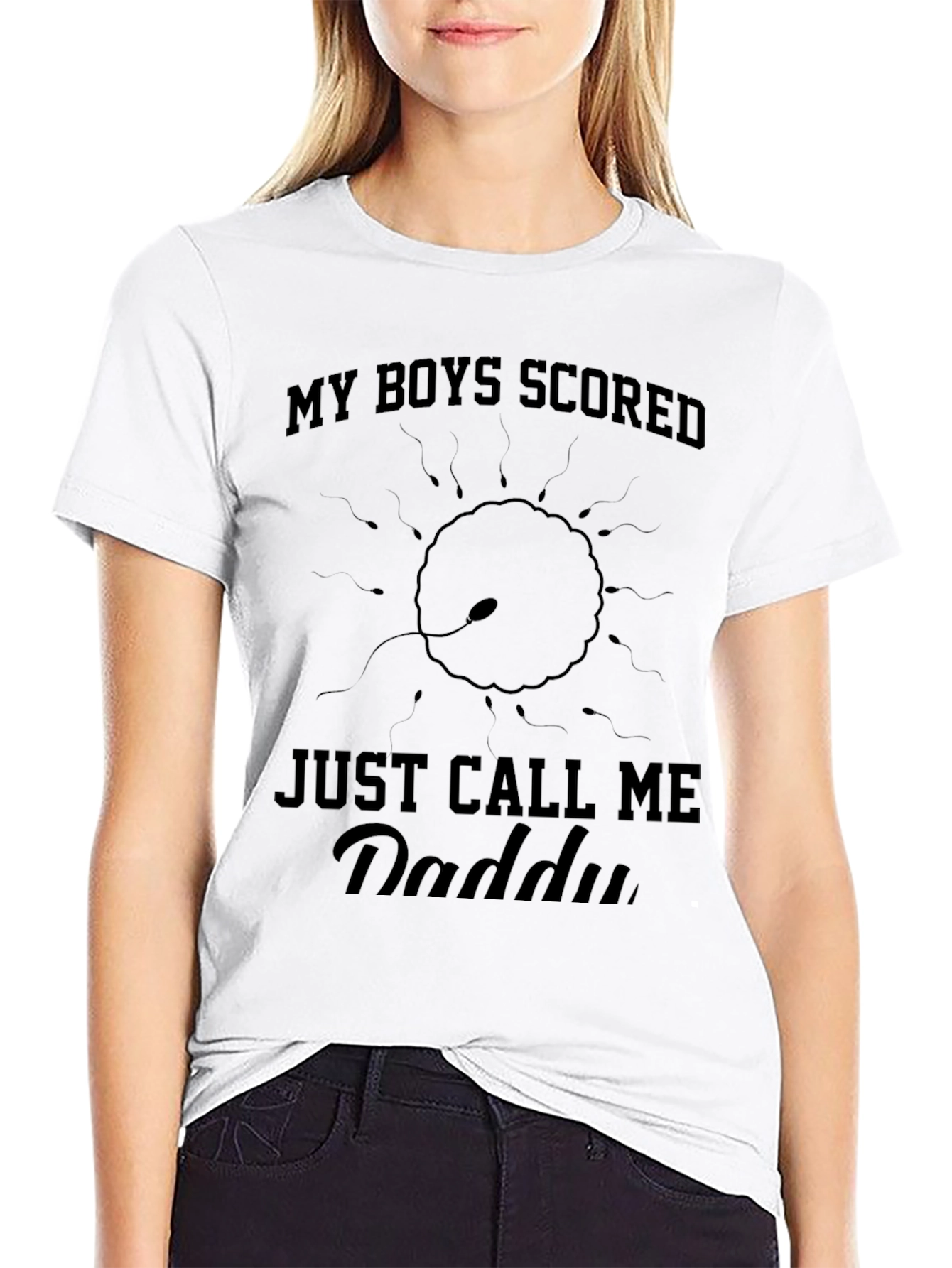 Black My Boys Scored T-Shirt - Funny Dad Tee view 9