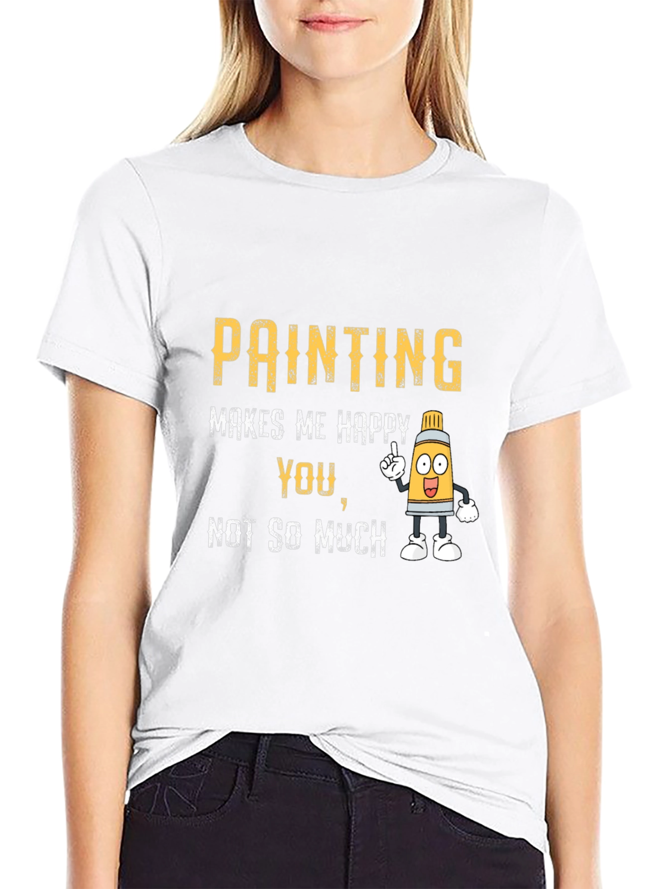 Black Painting Makes Me Happy T-Shirt view 9