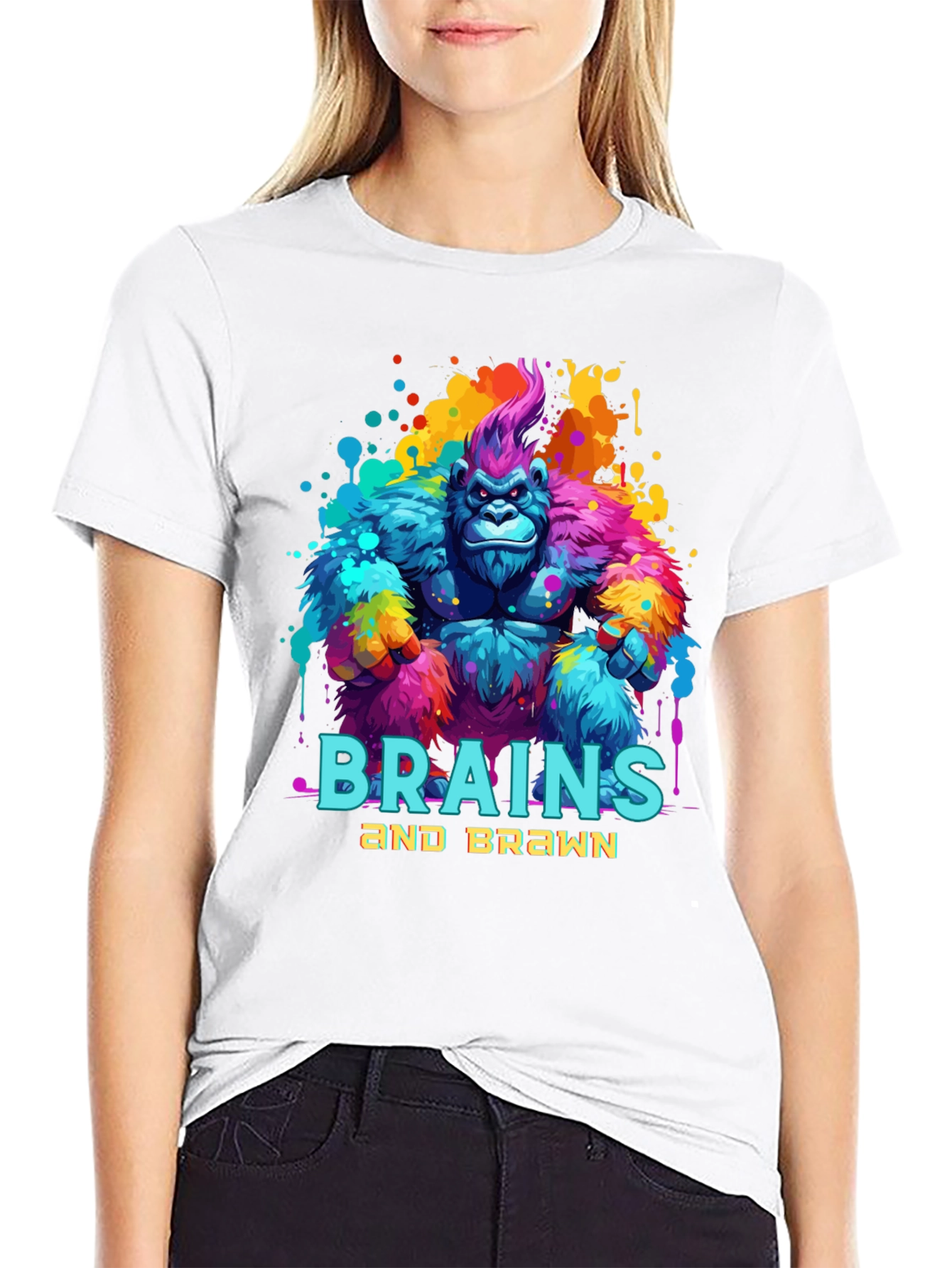 Black Brains and Brawn Gorilla Graphic Tee view 9