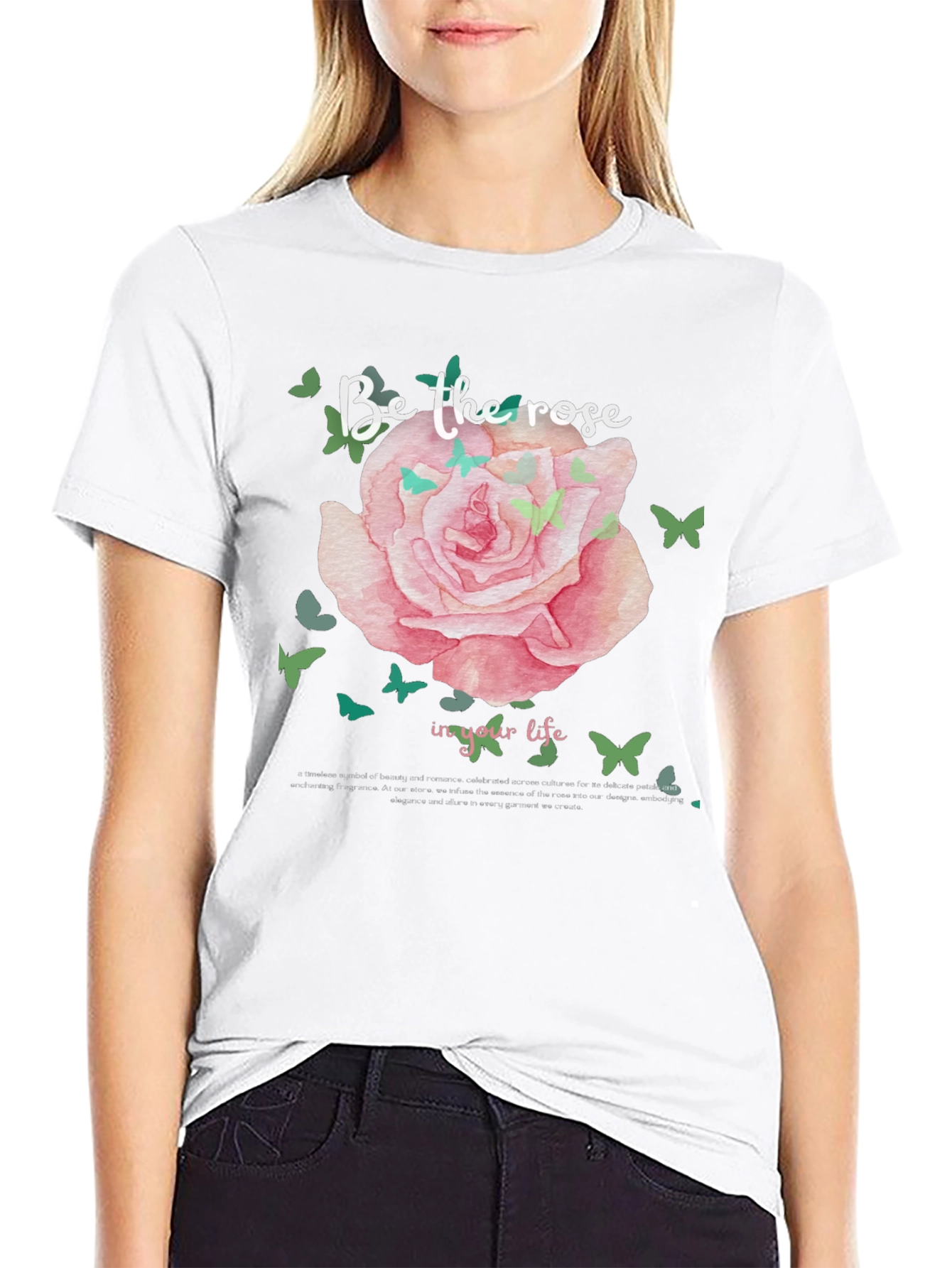 Black Rose Graphic Tee - Be The Rose in Your Life T-Shirt view 9