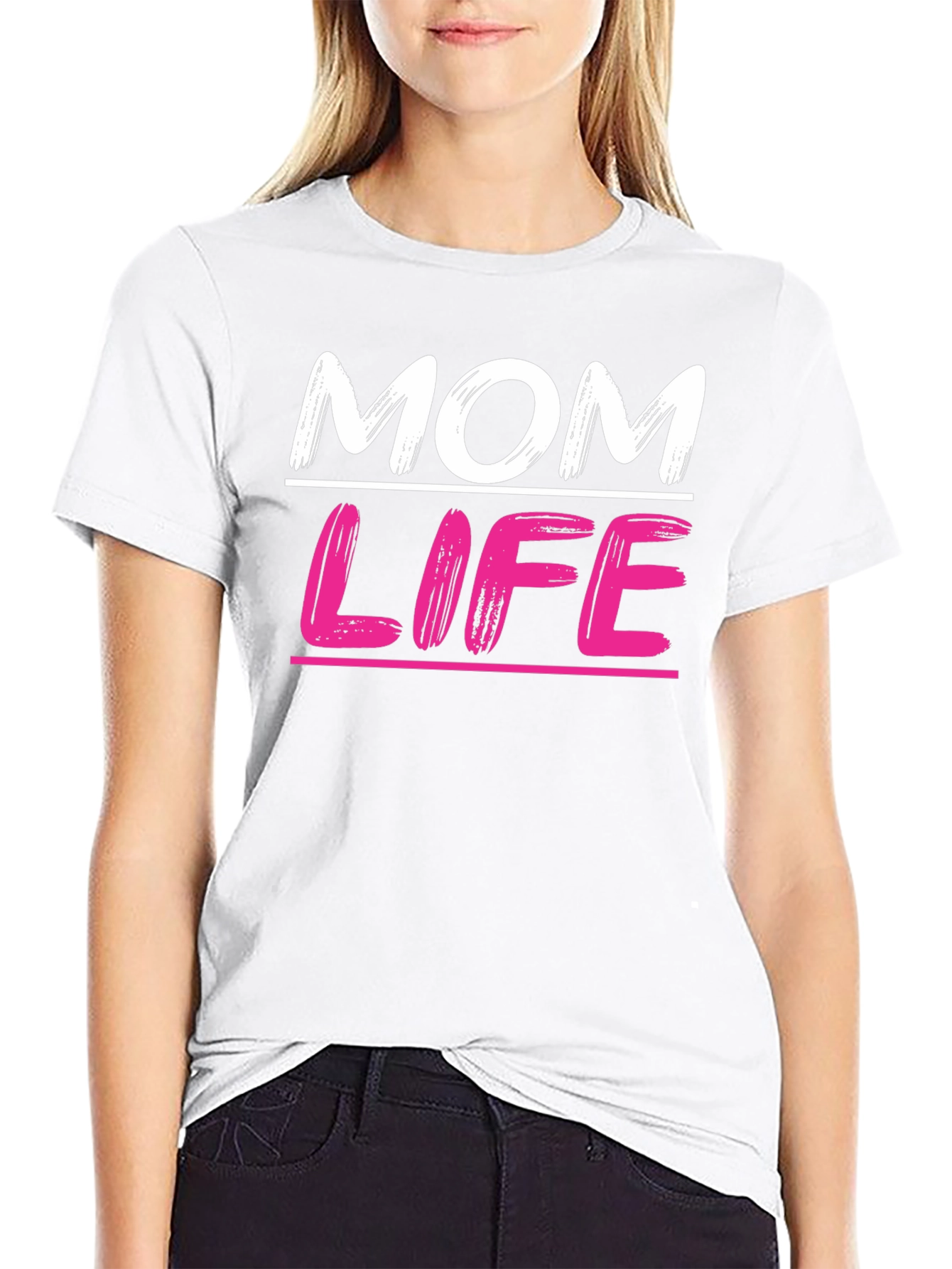 Black Mom Life Graphic Tee - Trendy Casual Top view 9